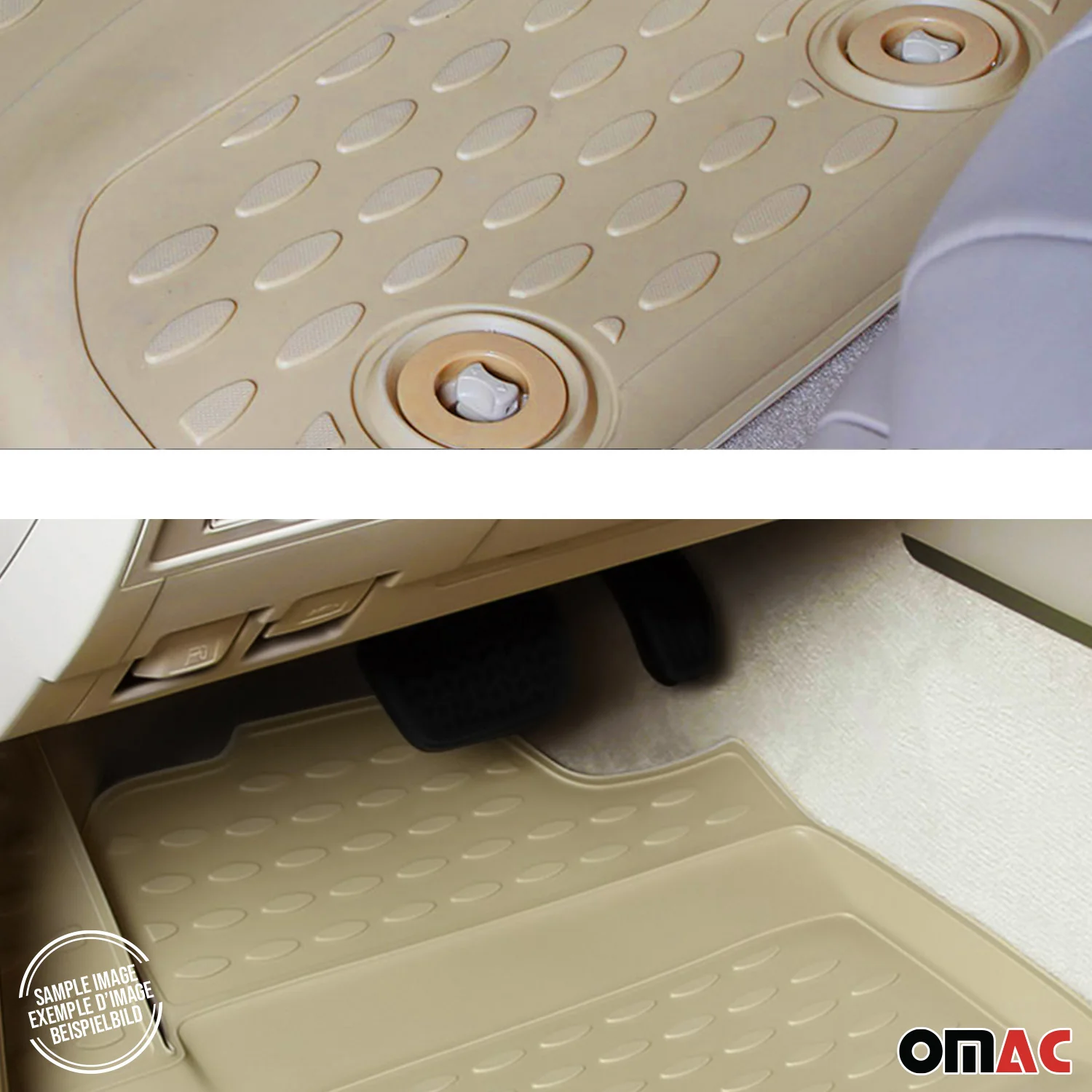 Fußmatten Gummimatten für Audi Q5 FY 2017-2024 Automatten Beige Gummi TPE 4x - Image 8