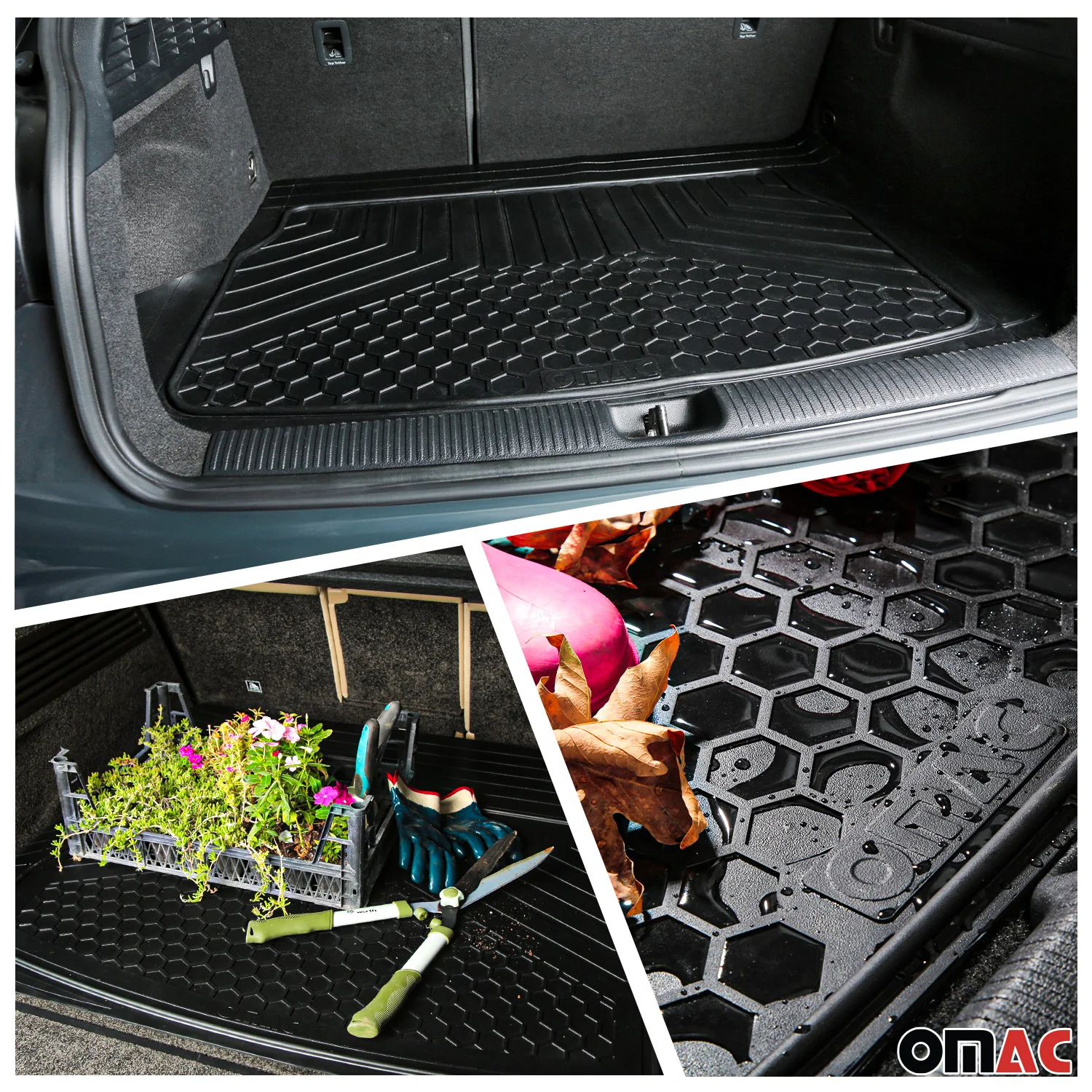 Gummimatten & Kofferraumwanne Set Gummi Schwarz für BYD Tang 7Sitze 2023-2026 - Image 3
