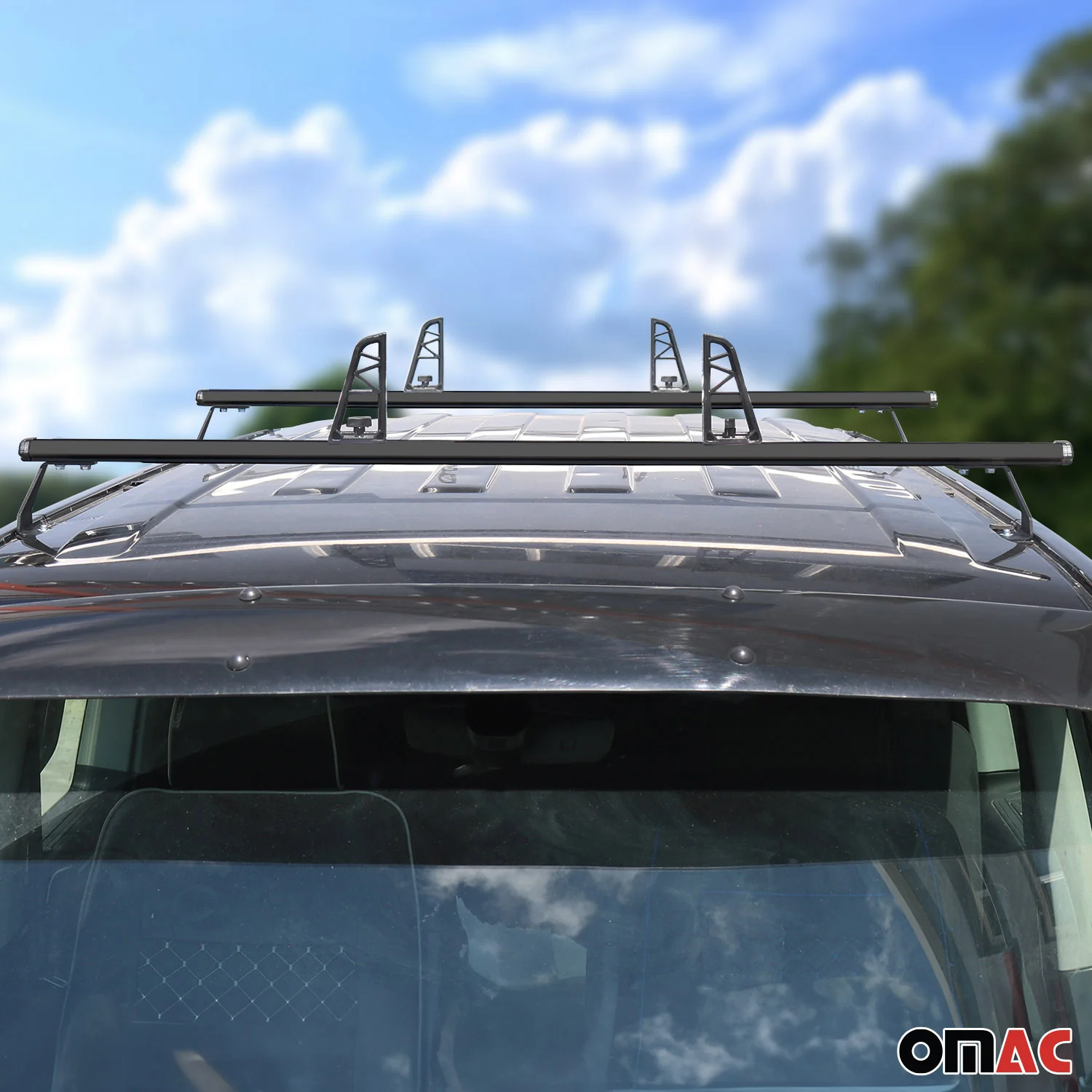 2x Dachträger + Leiterhalter Set für VW Caddy 2003-2015 Lastanschläge Schwarz - Image 4