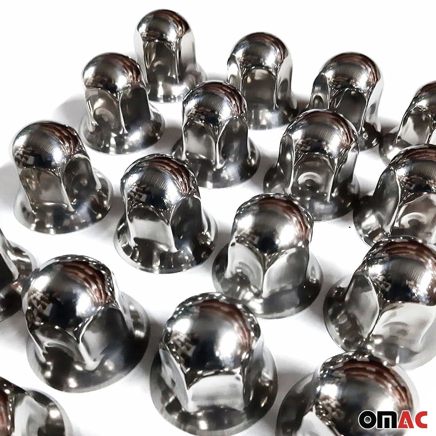 40x Glänzend Chrom Radmutterkappen Schutz Ø32mm für hohe Schrauben / LKW - Image 6