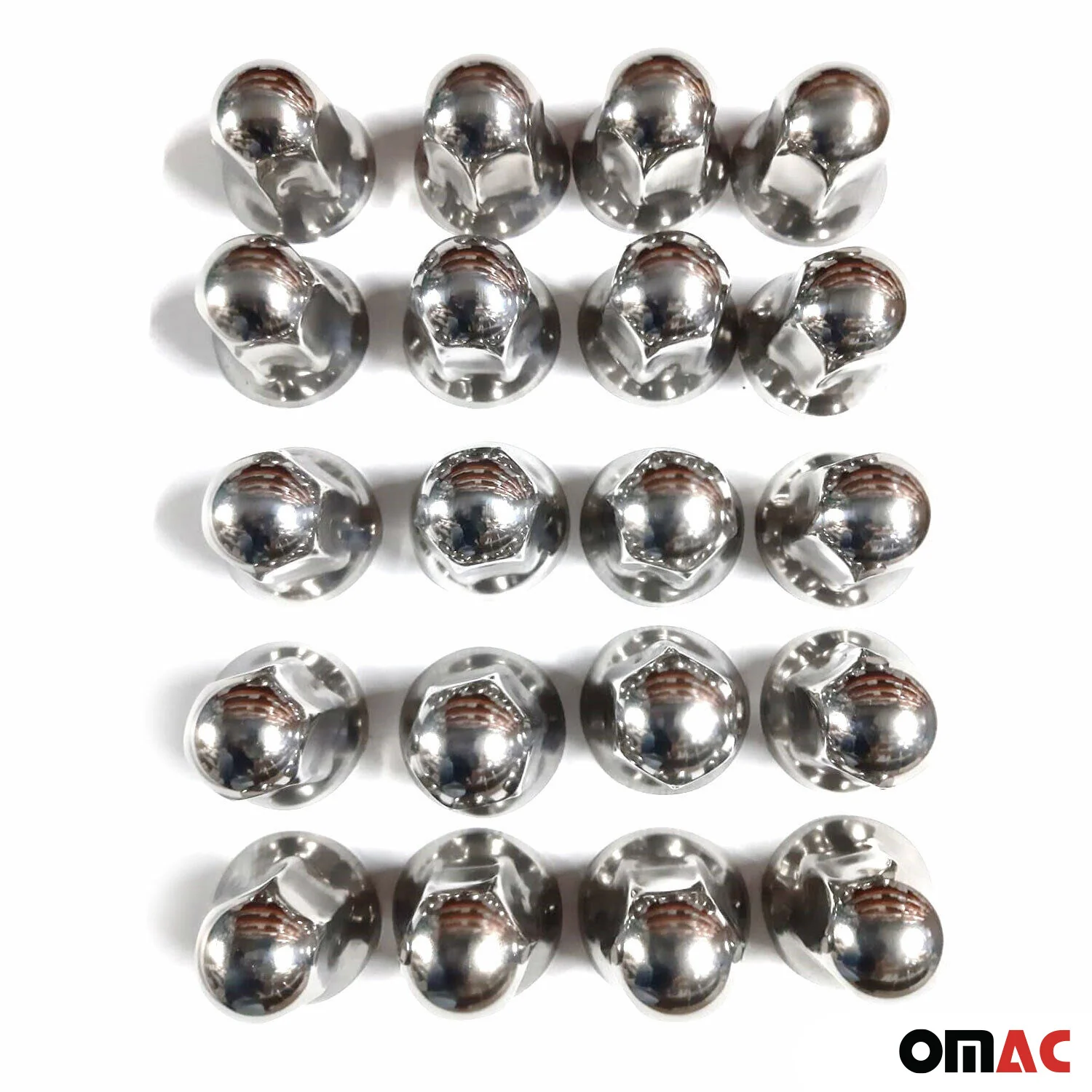 40x Glänzend Chrom Radmutterkappen Schutz Ø32mm für hohe Schrauben / LKW - Image 7