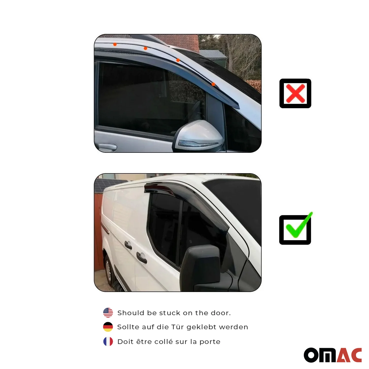 4x Windabweiser Regenabweiser für Hyundai Sonata 2005-2010 Acryl Dunkel - Image 5