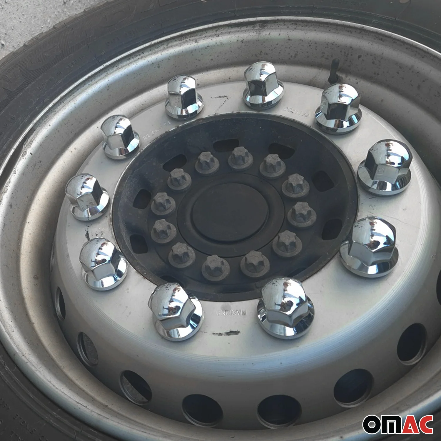 60x Glänzend Chrom Radmutterkappen Schutz Ø33mm für hohe Schrauben / LKW - Image 3