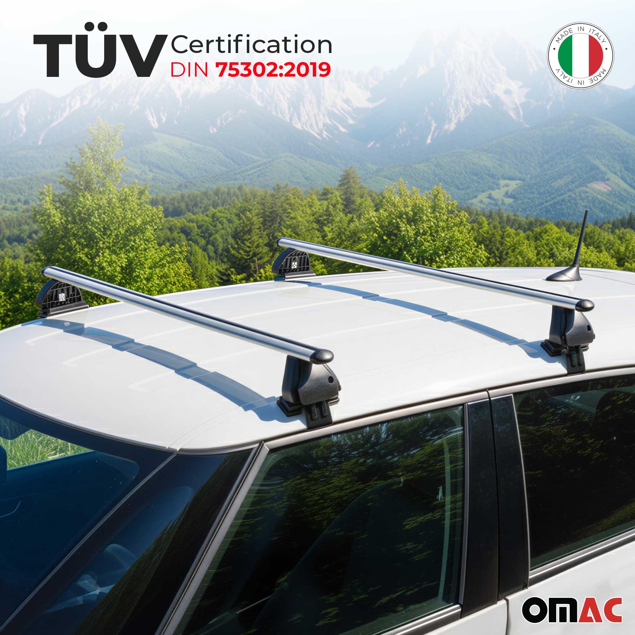 Alu Dachträger für Opel Corsa F 2019-2026 TÜV T-Nut Abschließbar 2tlg Silber - Image 2