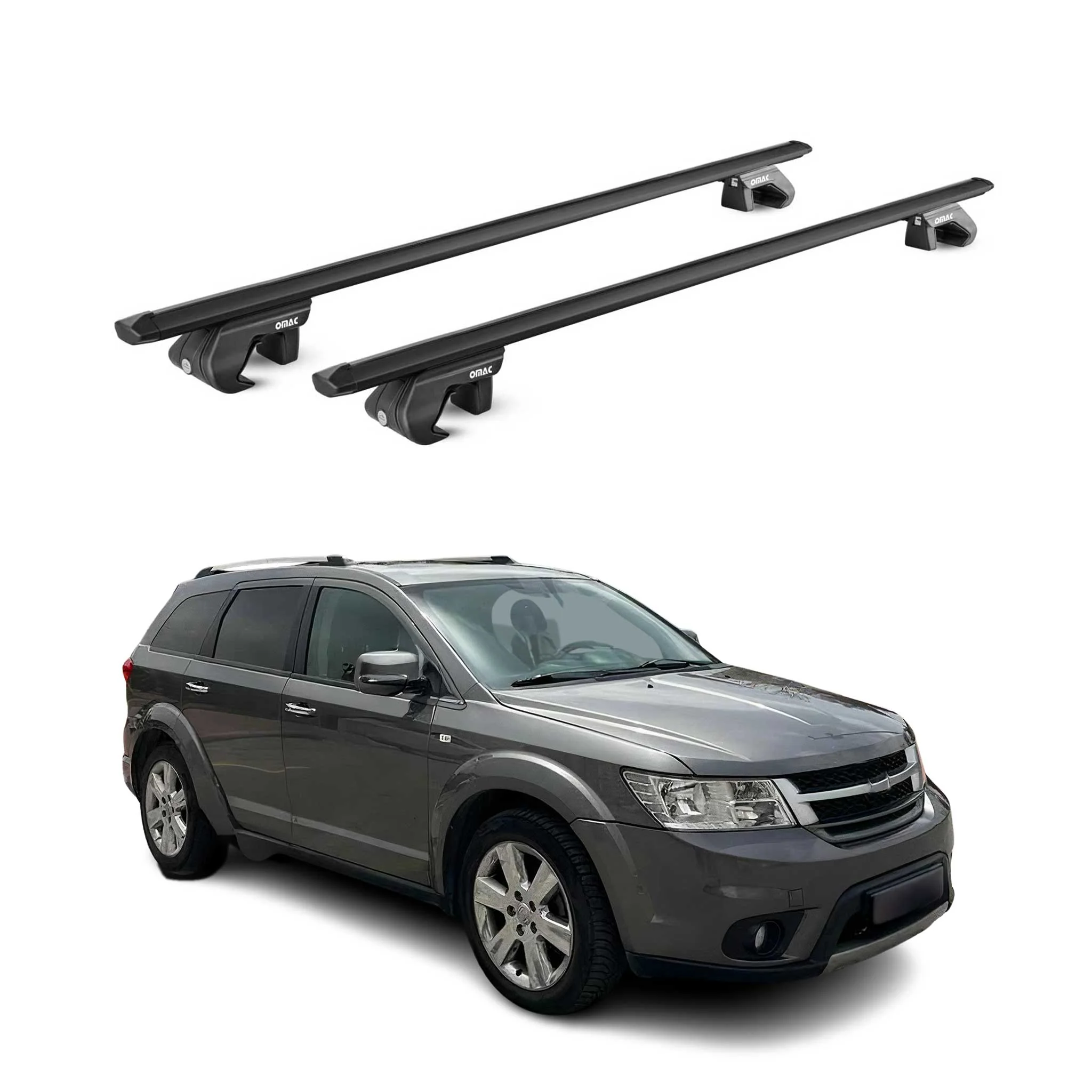 Dachträger Grundtäger für Fiat Freemont 2011-2016 90kg Alu Schwarz 2 tlg ABE