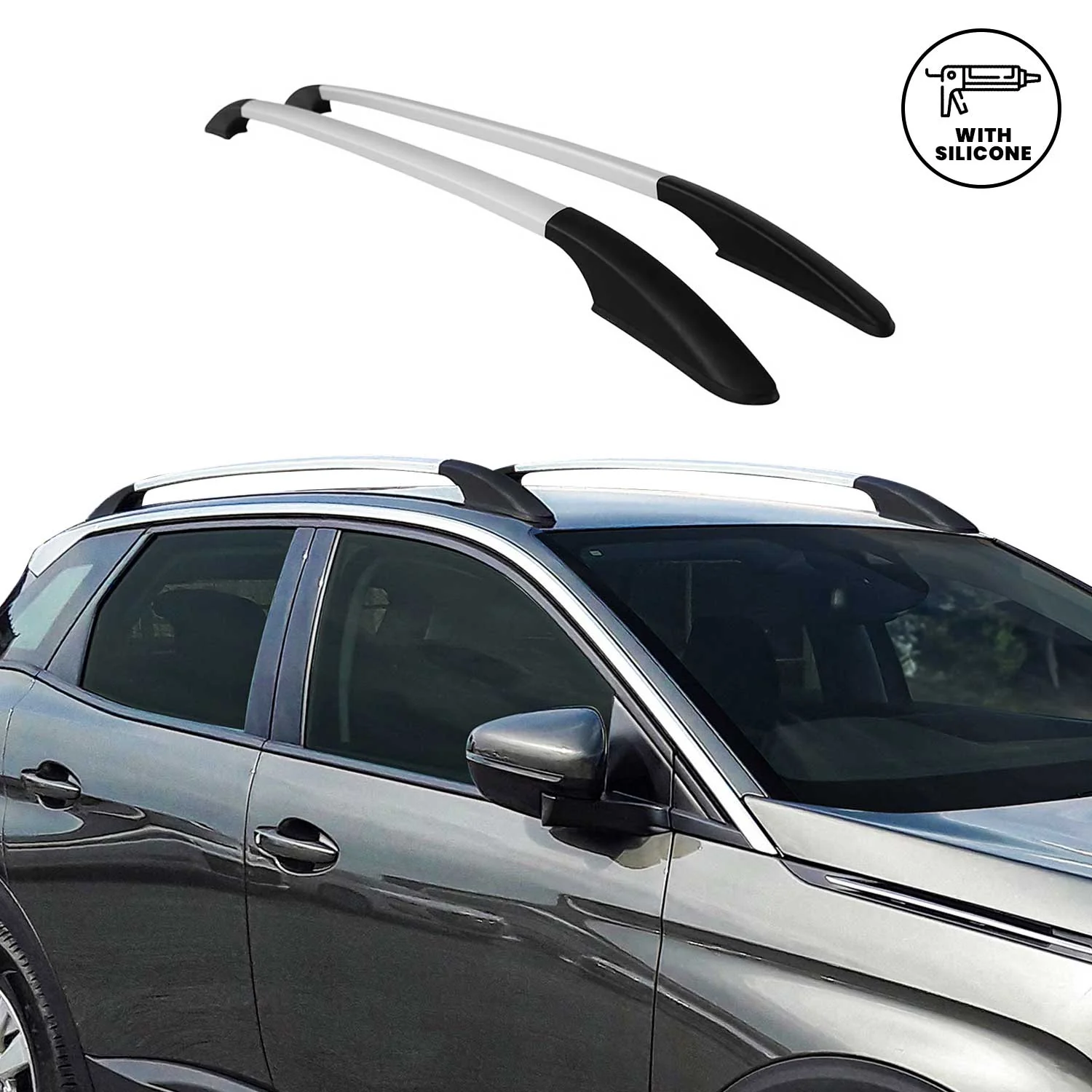 Aluminium Dachreling Relingträger für Renault Kadjar 2015-2021 Silber 2x - Image 5