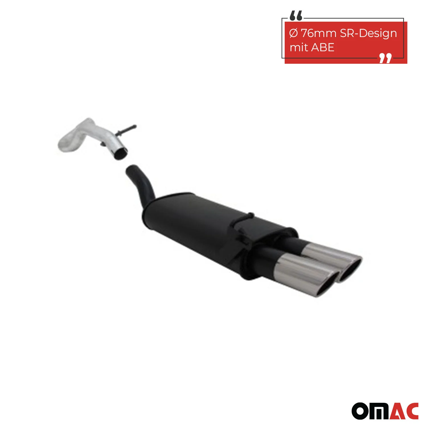 Novus Sportauspuff für Audi A3 Seat Leon VW Golf 4 New Beetle 2x76 SR-Design ABE - Image 2