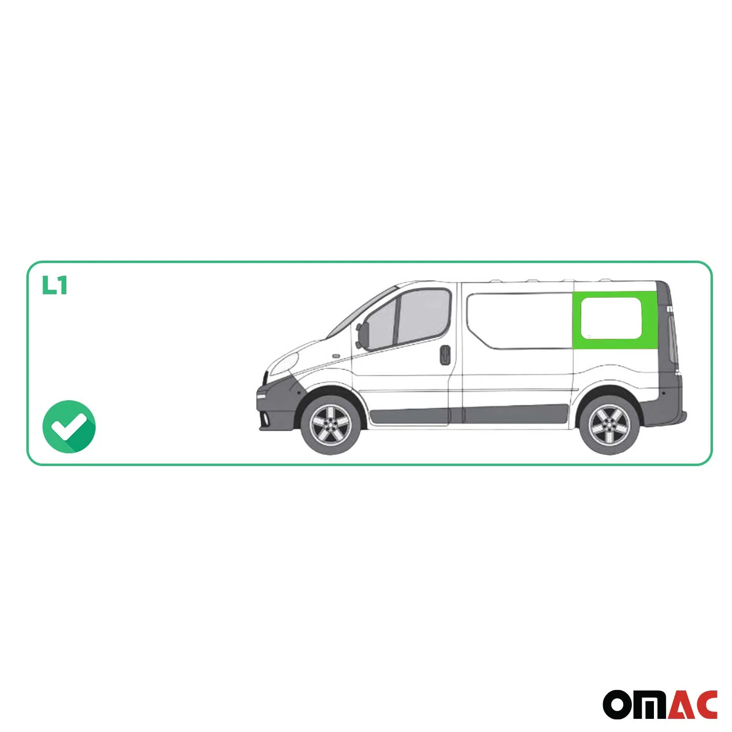 Auto Seitenfenster für Renault Trafic 2001-2014 Links Seitenscheibe L1 Schwarz - Image 3