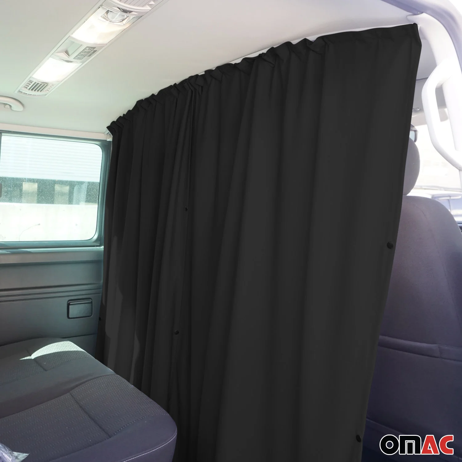 Maß Gardinen für MAN TGE H3 Fahrerhaus Abtrennung Sonnenschutz Schwarz - Image 6