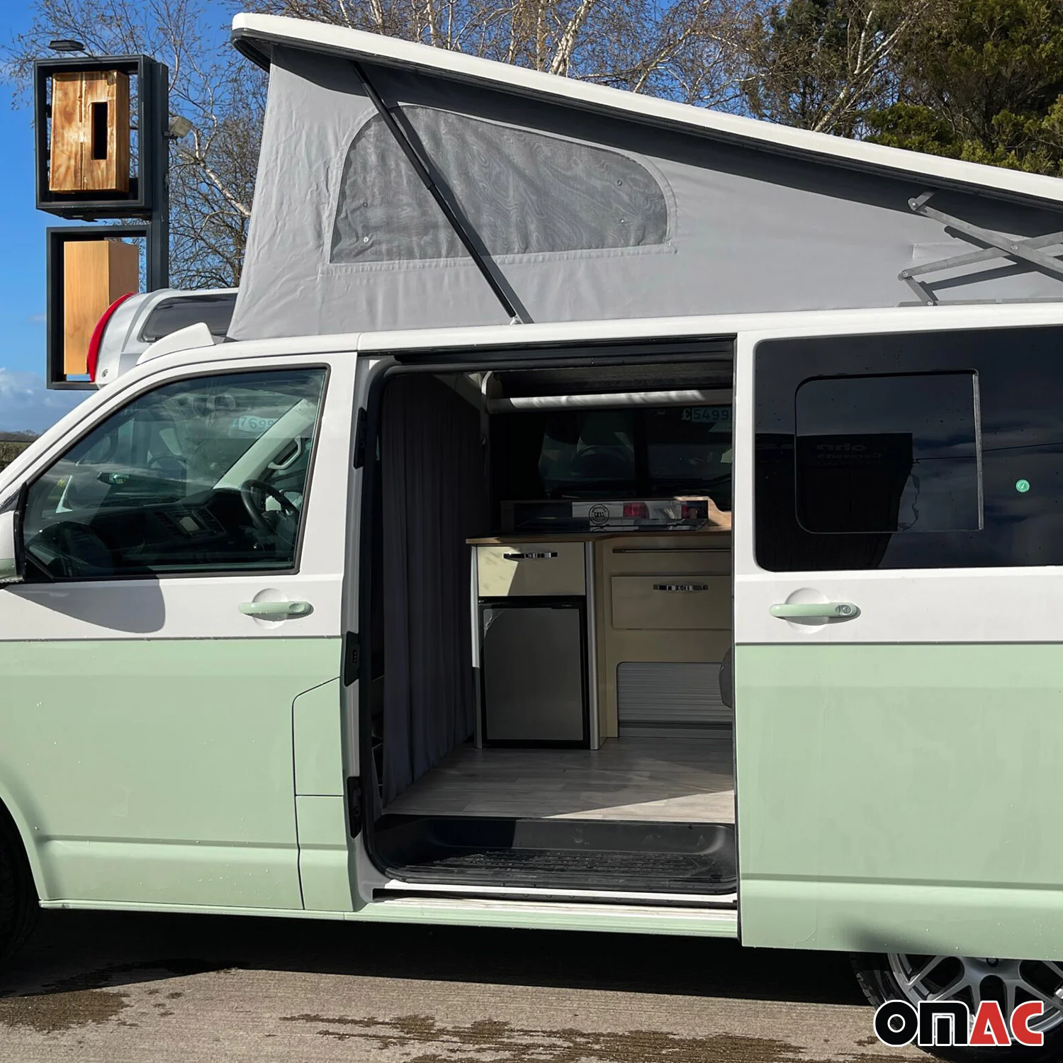 Maß Gardinen für VW Grand California H3 Fahrerhaus Führerhaus Abtrennung Schwarz - Image 5