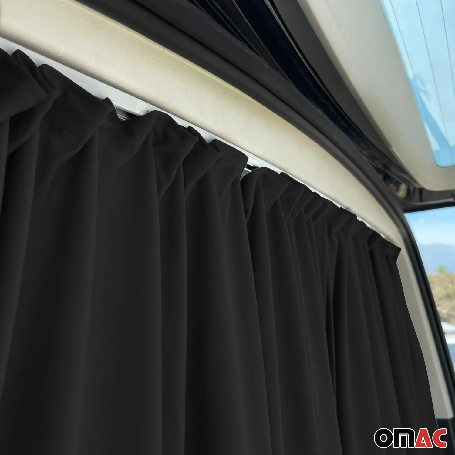 Maß Gardinen Sonnenschutz für VW Grand California H3 Heckklappe Vorhänge Schwarz - Image 6