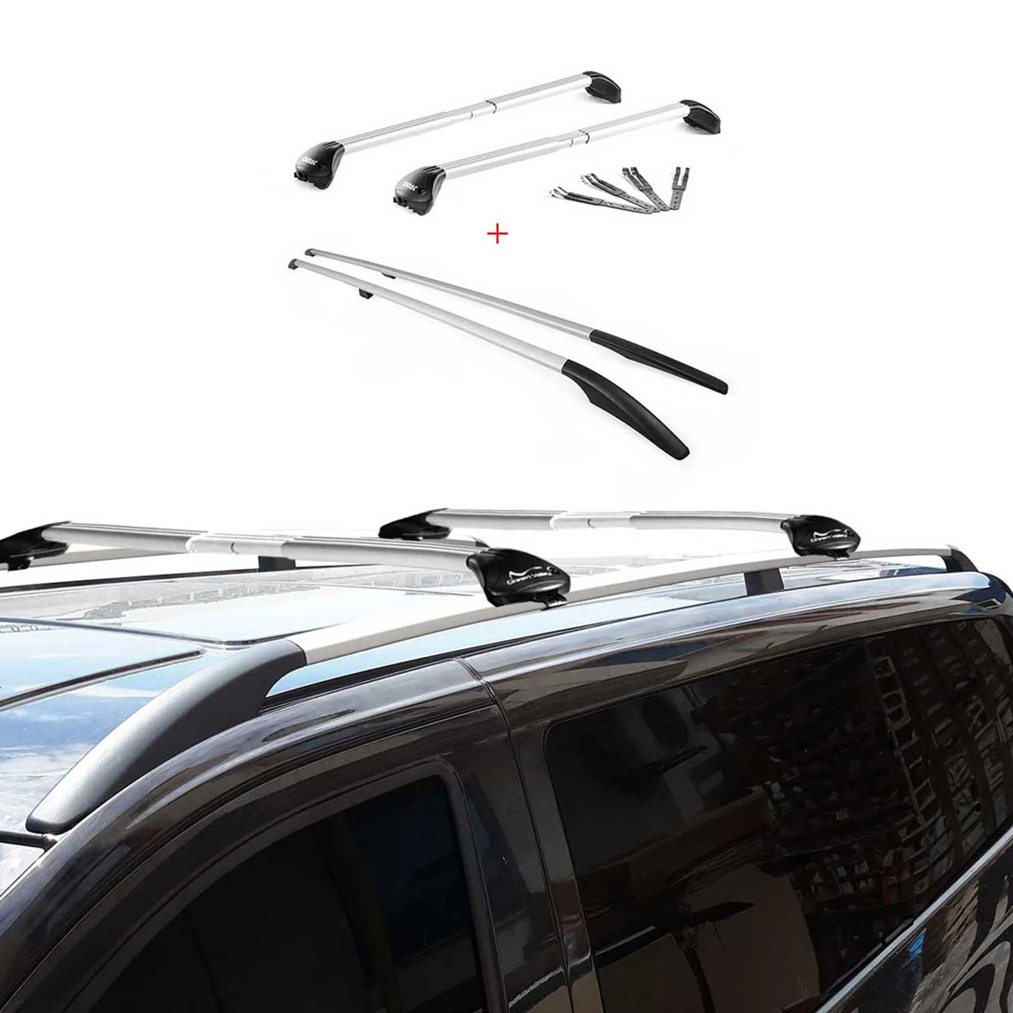 Dachreling + Dachträger Satz für Porsche Cayenne 9PA 2002-2010 Alu Grau - Image 5