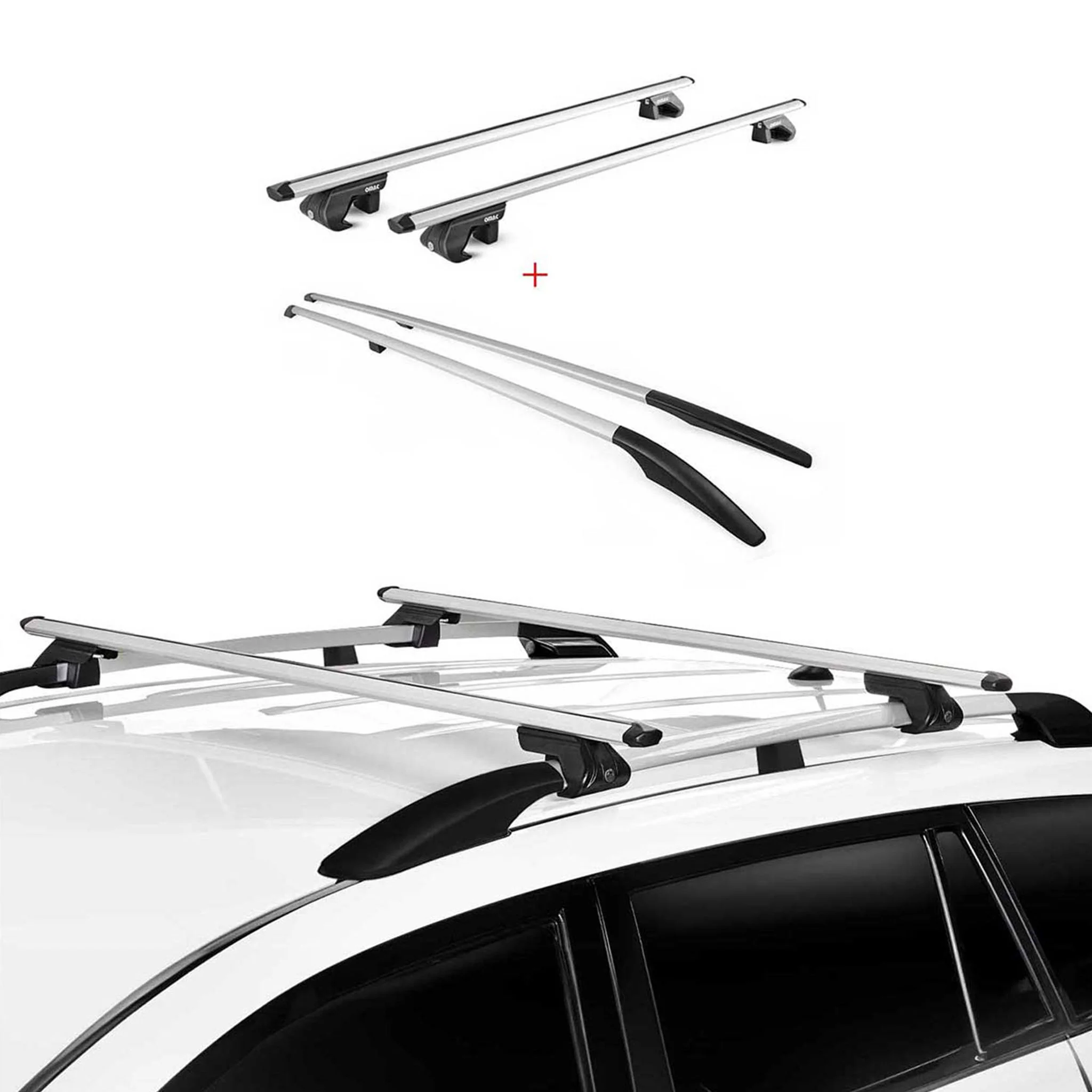 Dachreling + Dachträger Satz für Subaru XV 2012-2018 Langer Alu Grau - Image 5