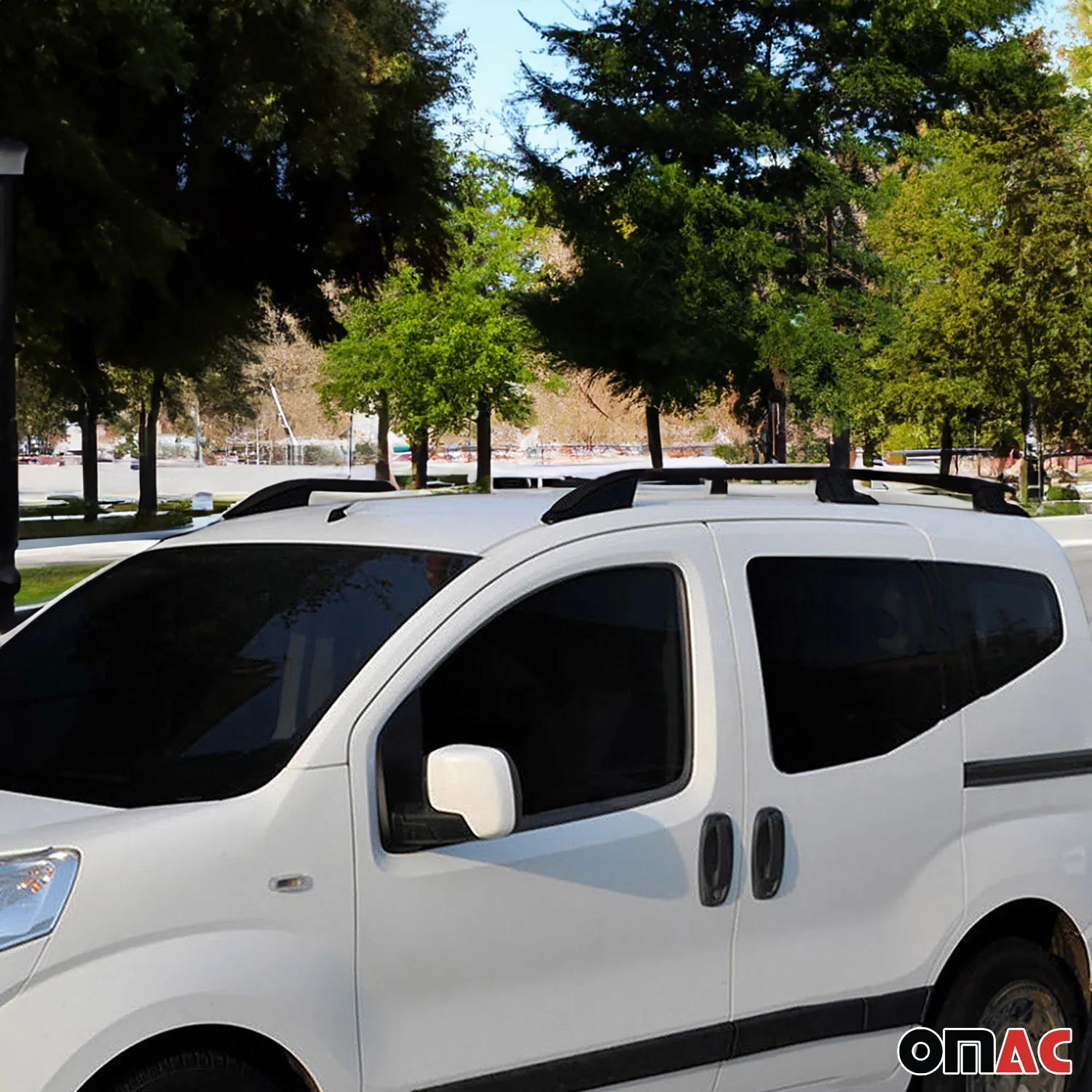 Aluminium Dachreling Querträger für Fiat Doblo 2010-2021 L1 Kurzer Schwarz - Image 2