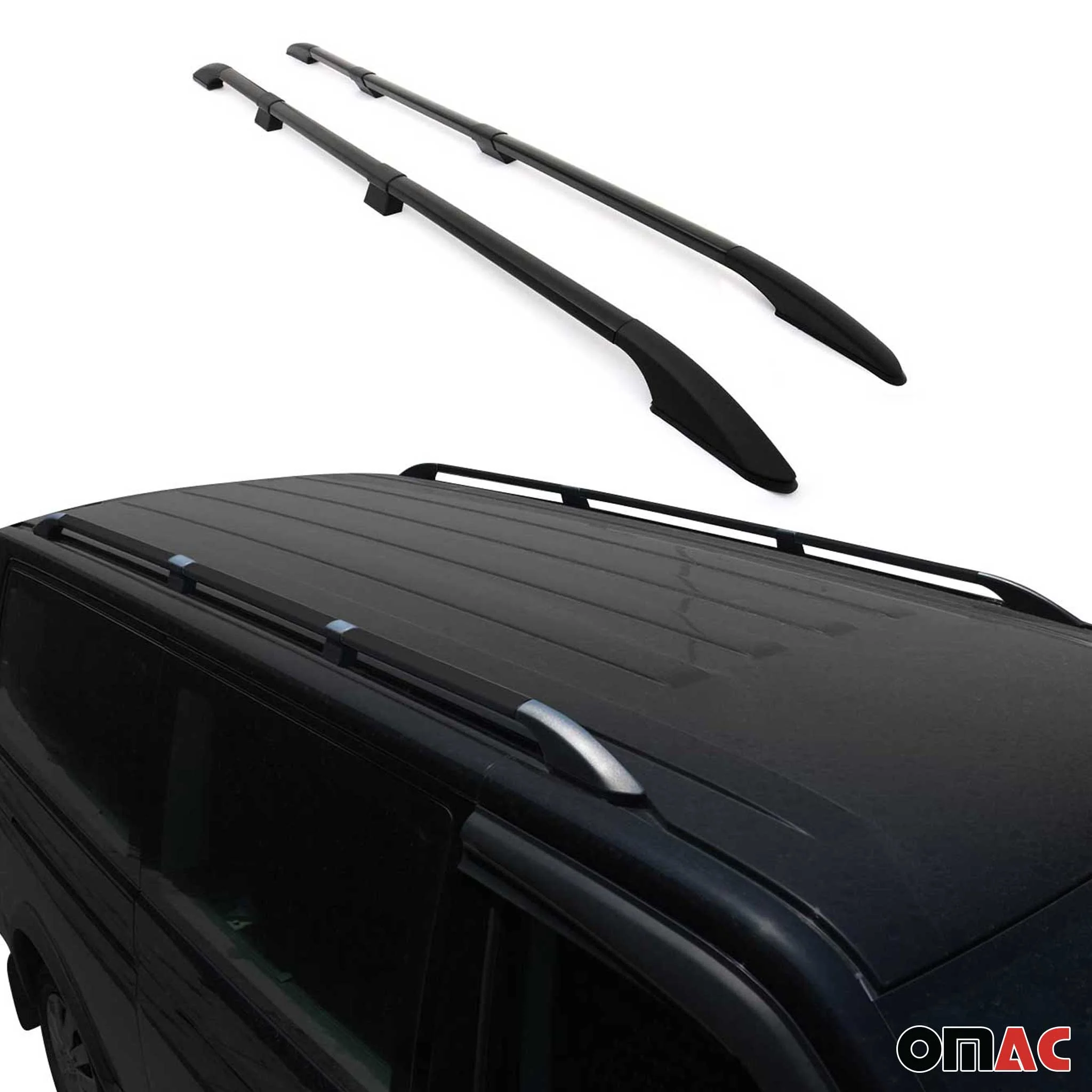Dachreling Dachgepäckträger für VW Caddy 2020-2026 Langer L2 Alu Schwarz - Image 5