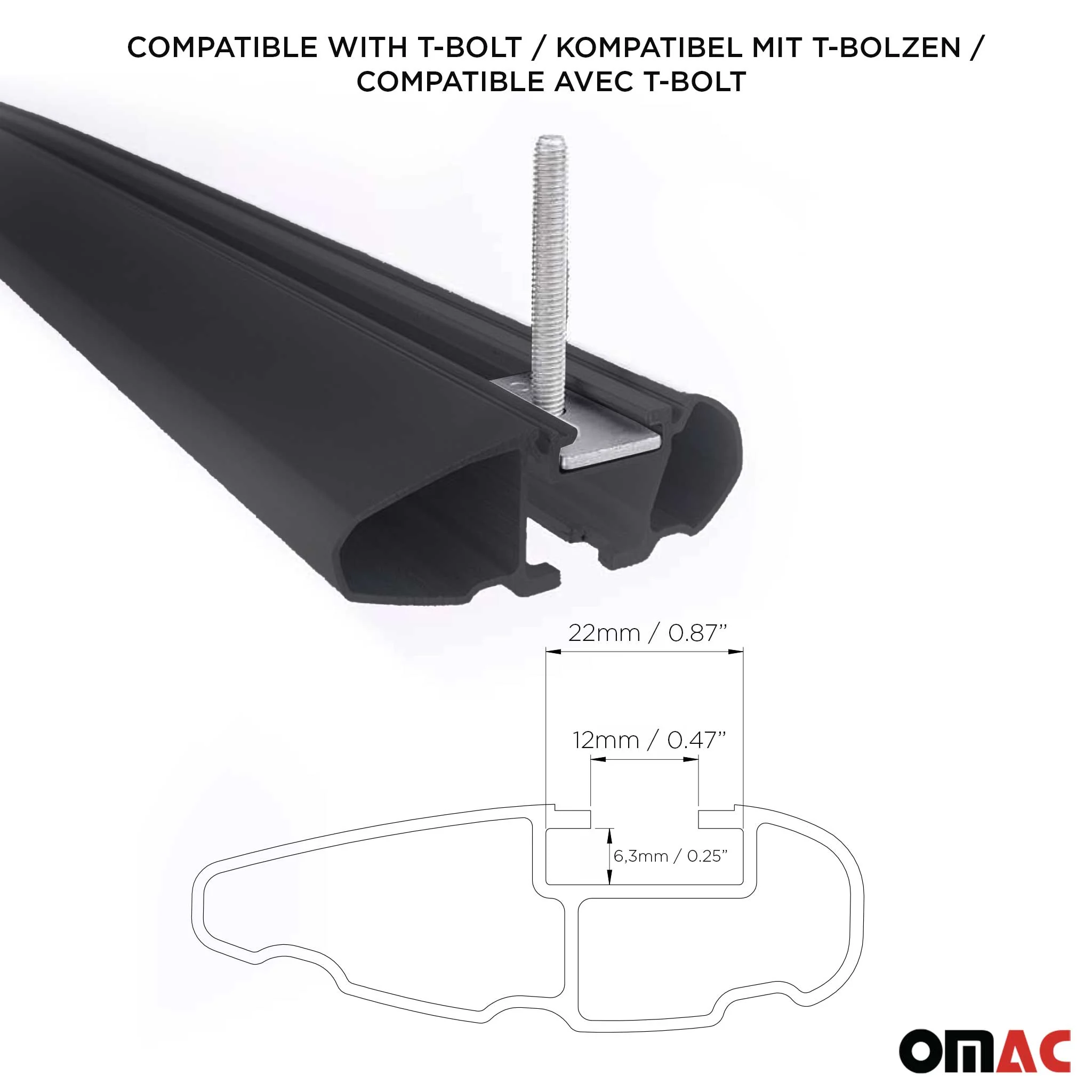 Dachträger Grundtäger für Volvo XC90 2015-2026 75kg Aluminium Schwarz 2 tlg - Image 5