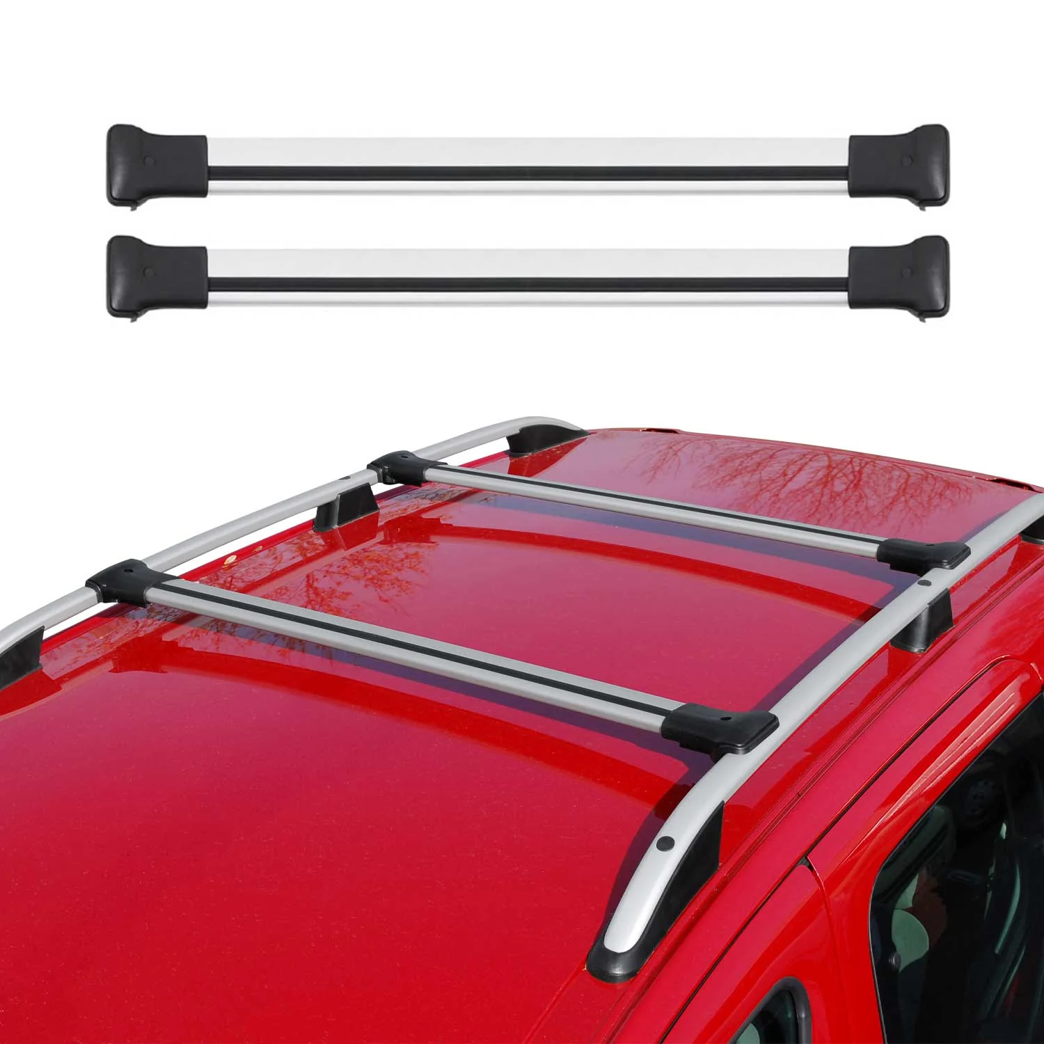 Dachträger Grundtäger für Peugeot Expert 2007-2016 75kg Aluminium Silber 2 tlg - Image 2