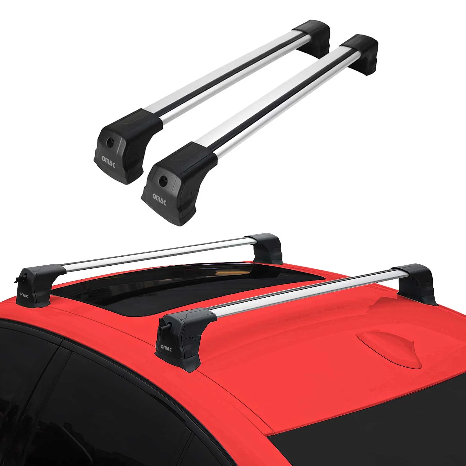 Dachträger Gepäckträger für Mazda 2 2007-2015 Grundträger Aluminium Grau 2x - Image 2