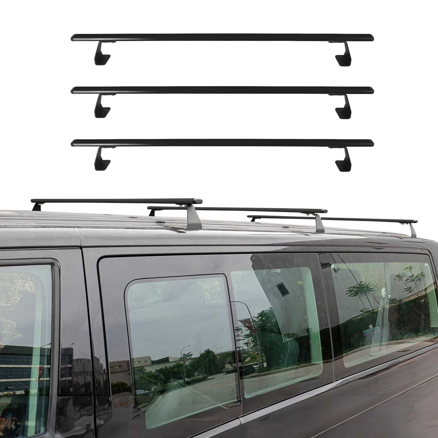 Dachträger Grundtäger für Mercedes Citan W420 2021-2026 75kg Stahl Silber 3 tlg - Image 2
