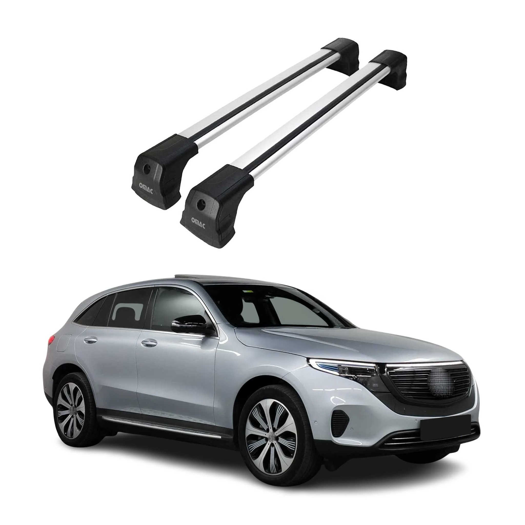 Dachträger Grundtäger für Mercedes EQC N293 2019-2023 75kg Alu Silber 2 tlg