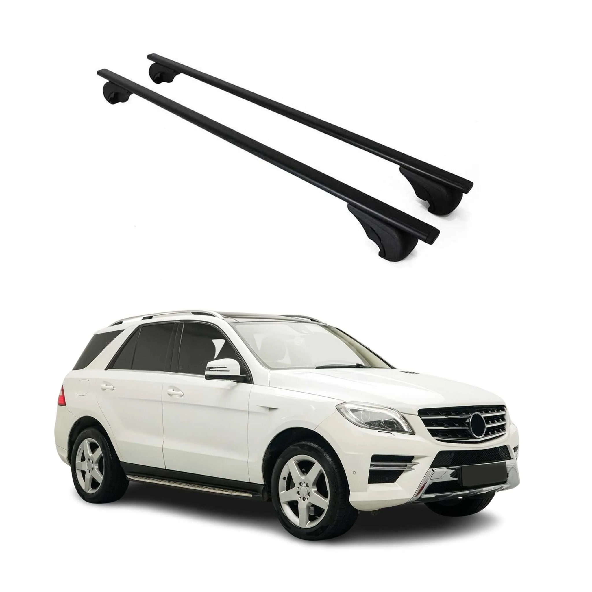 Dachträger Grundtäger für Mercedes ML Klasse GLE W166 2011-2015 75kg Schwarz 2x