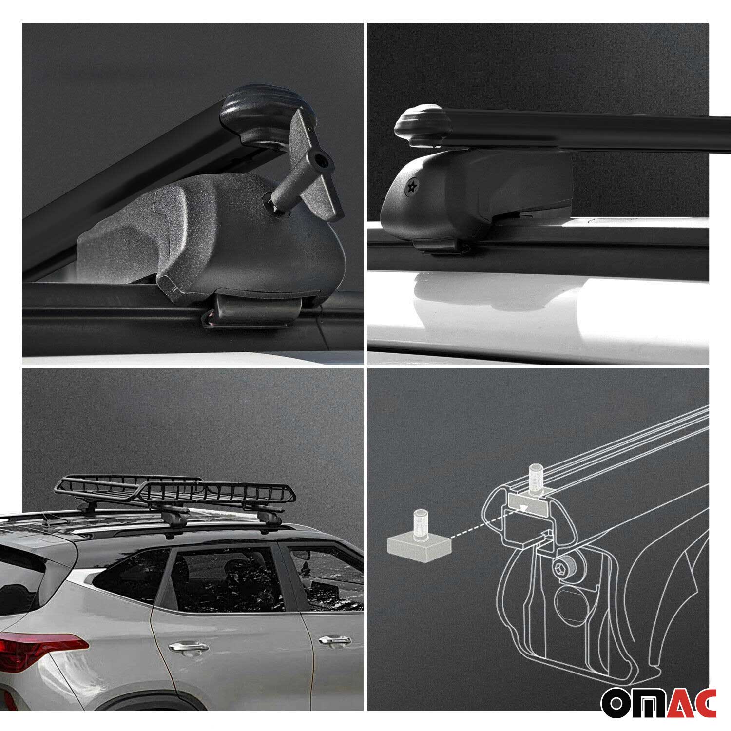 Dachträger Gepäckträger für Mitsubishi Outlander GF 2012-2021 ABE Schwarz 2x - Image 4