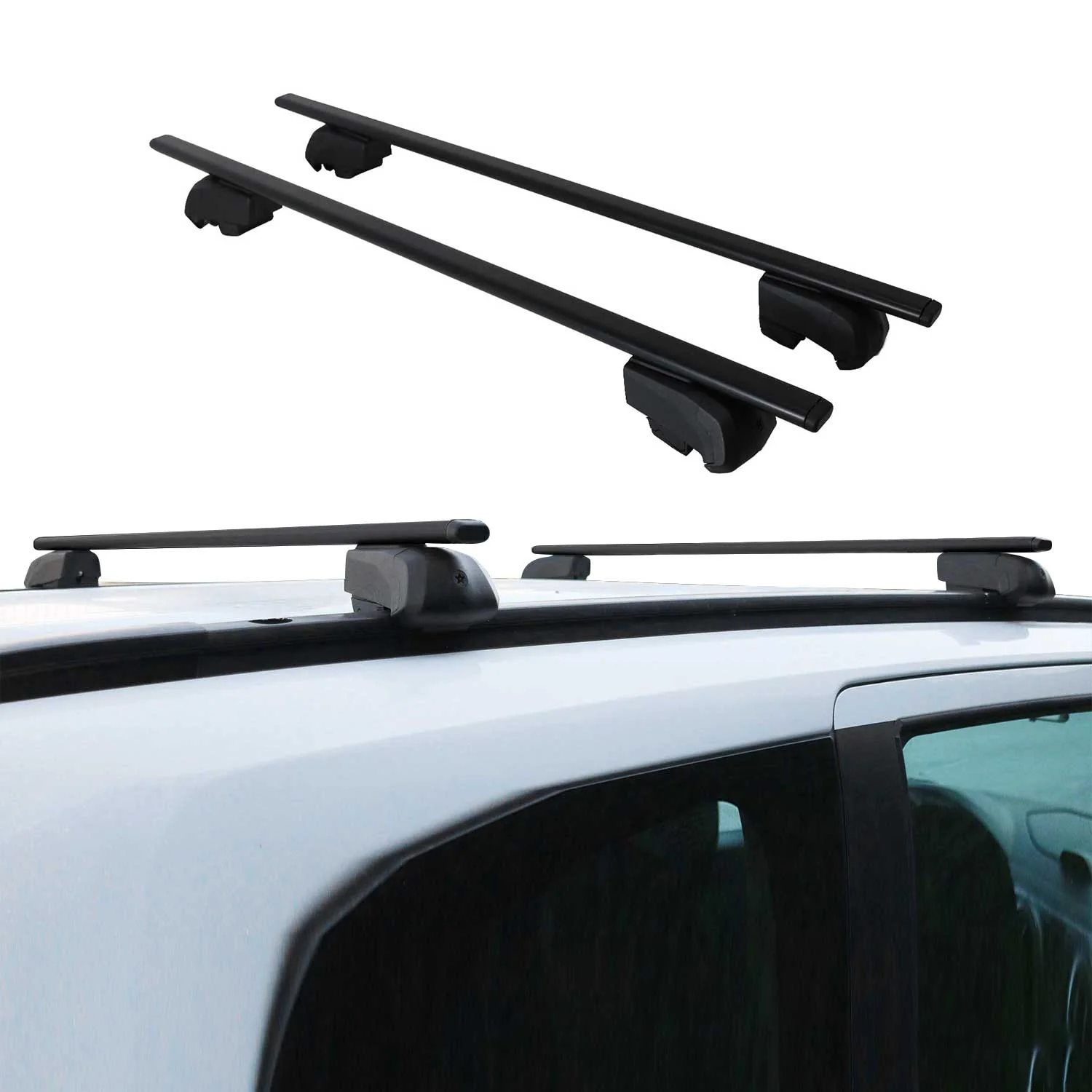 Dachträger Grundtäger für Porsche Cayenne 2019-2026 75kg Metall Schwarz 2 tlg - Image 2