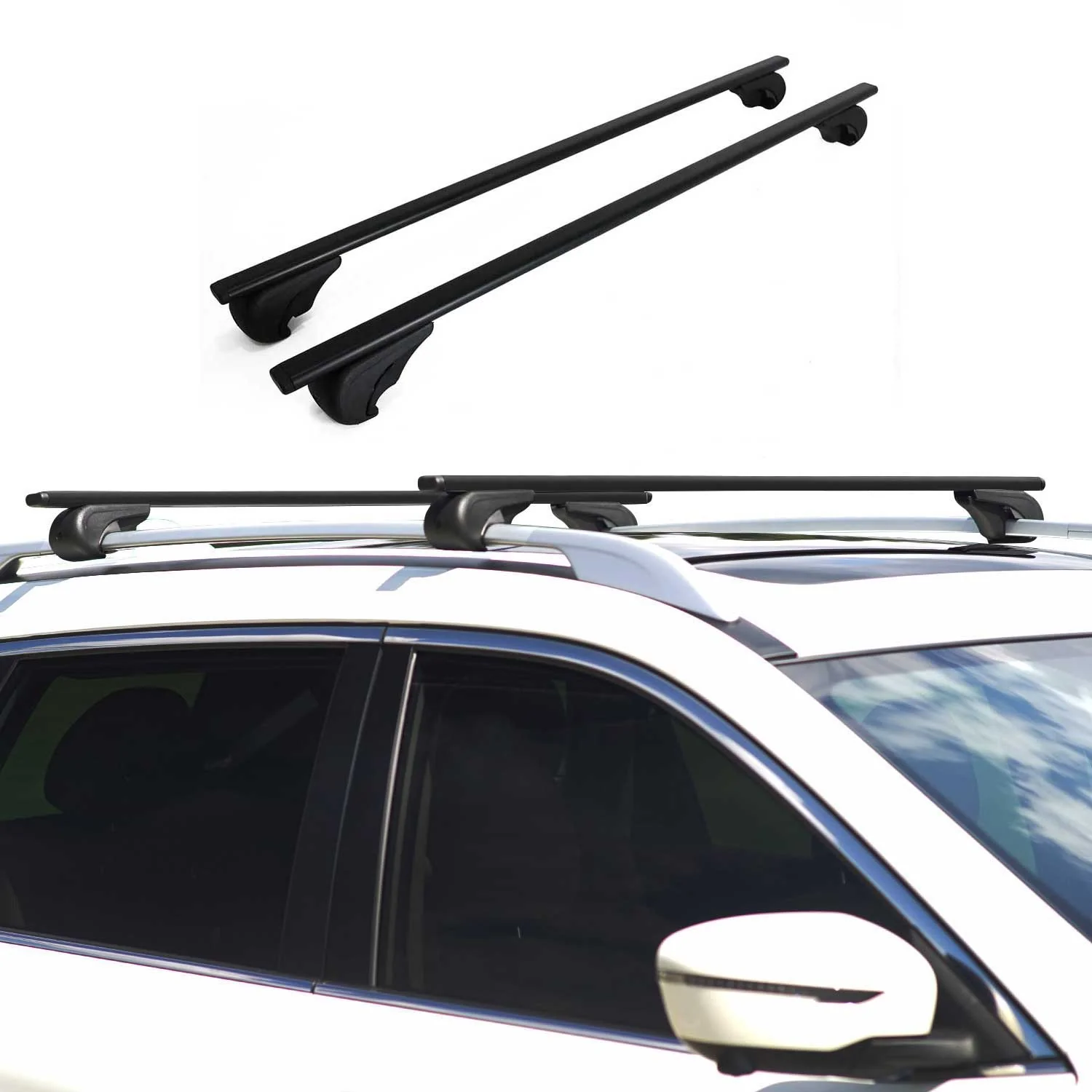 Dachträger Gepäckträger für VW Golf 1998-2003 Grundträger Metall Schwarz 2tlg - Image 2