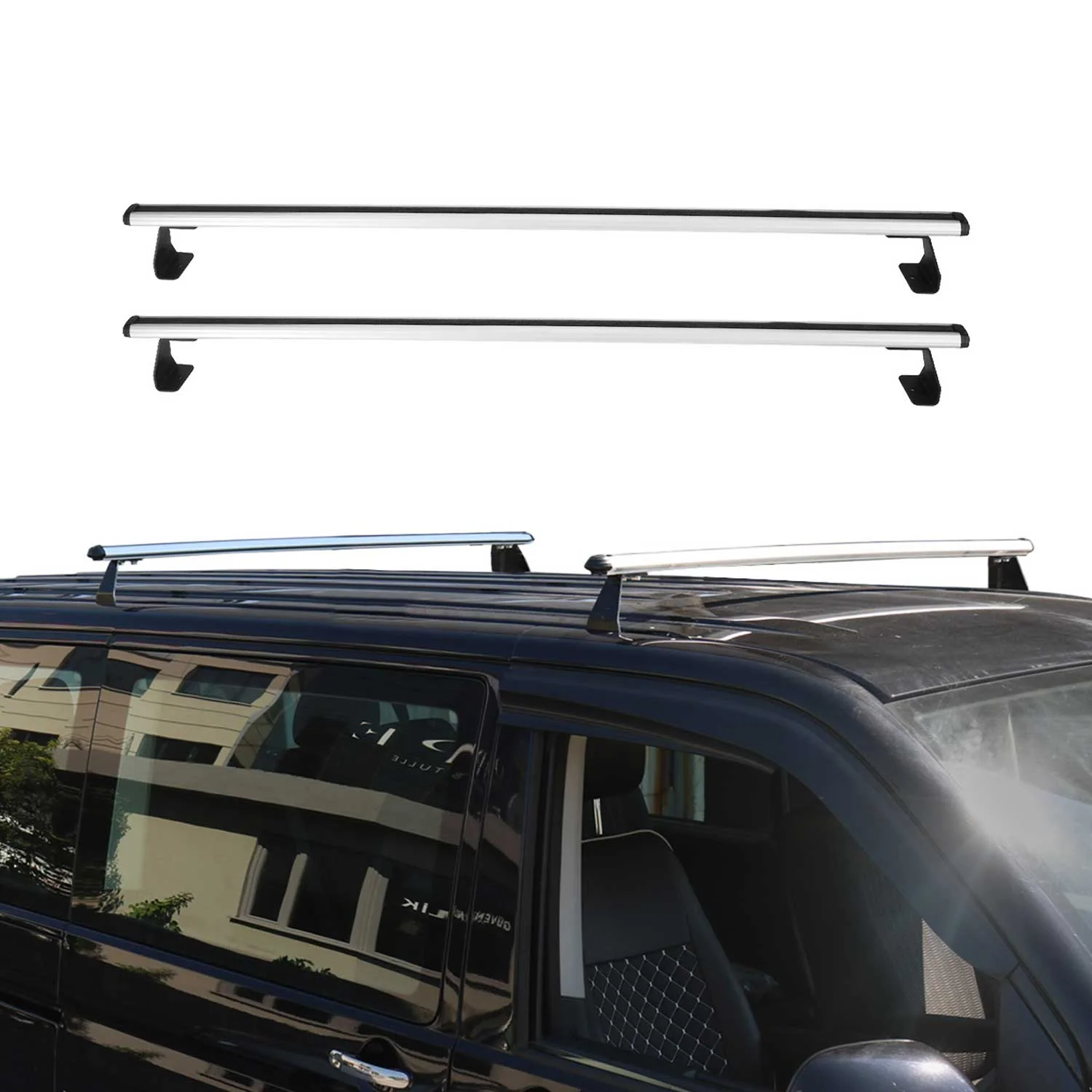 Dachträger Grundtäger für Nissan NV200 2009-2020 75kg Aluminium Silber 2 tlg - Image 2