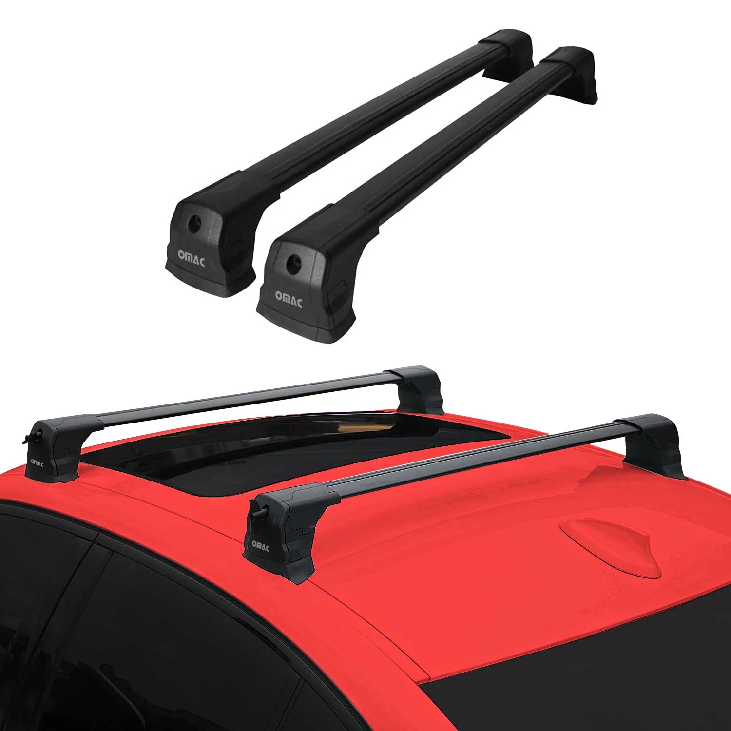 Dachträger Grundtäger für Mazda 2 2007-2014 75kg Aluminium Schwarz 2 tlg - Image 2