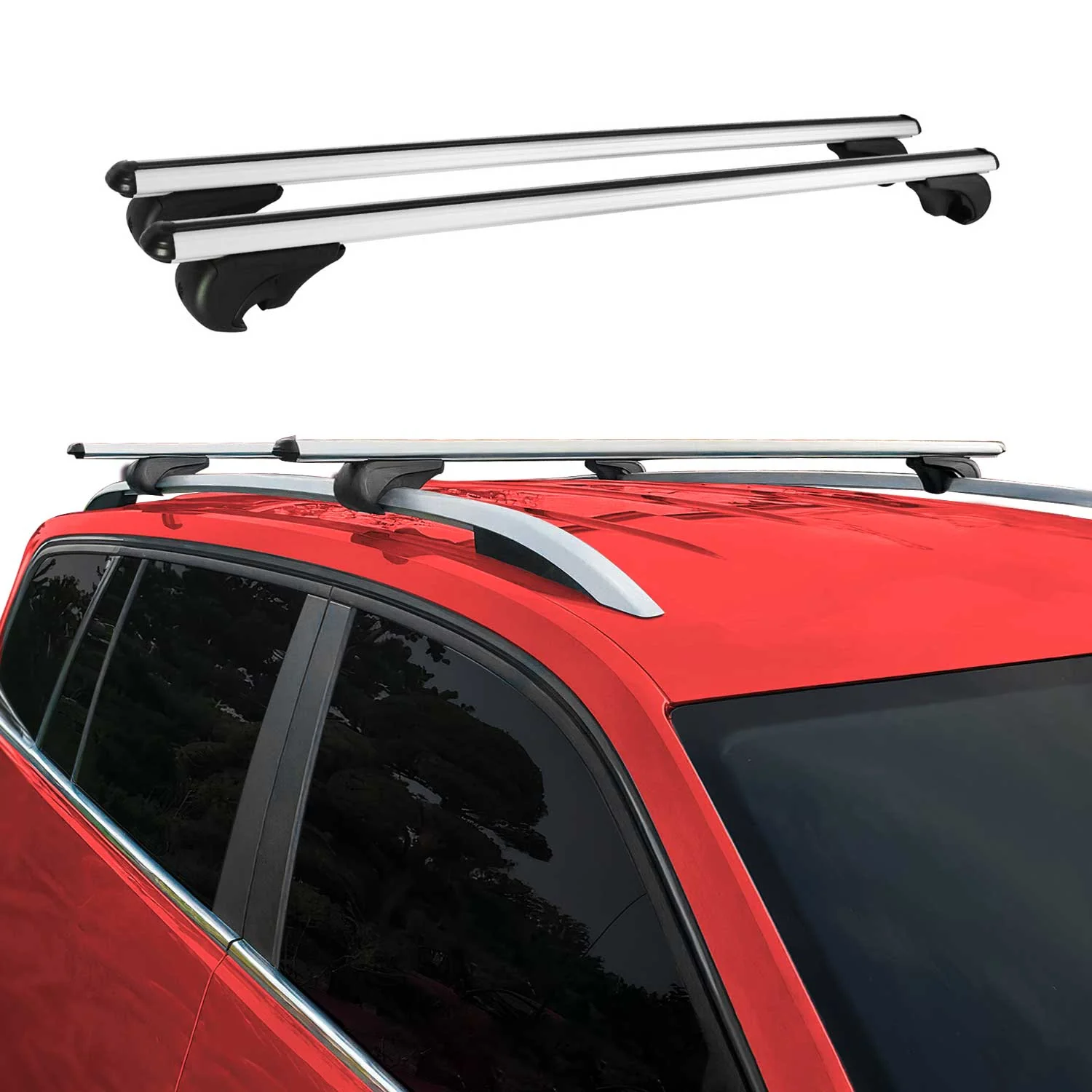 Dachträger Grundtäger für Renault Alaskan 2017-2021 75kg Aluminium Silber 2 tlg - Image 2