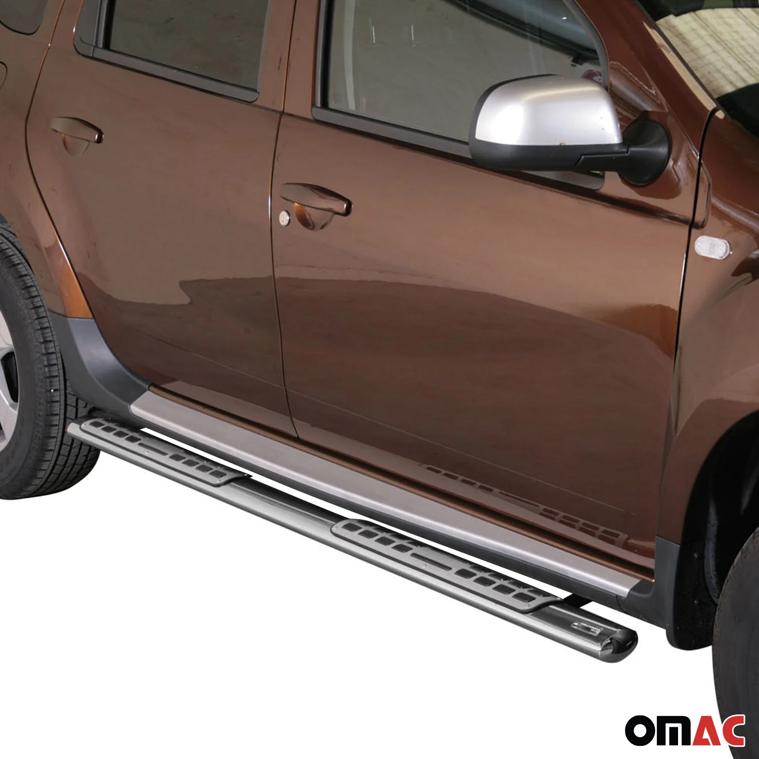 Edelstahl Seitenschweller Schwellerrohre für Dacia Duster 2010-2017 Silber - Image 2