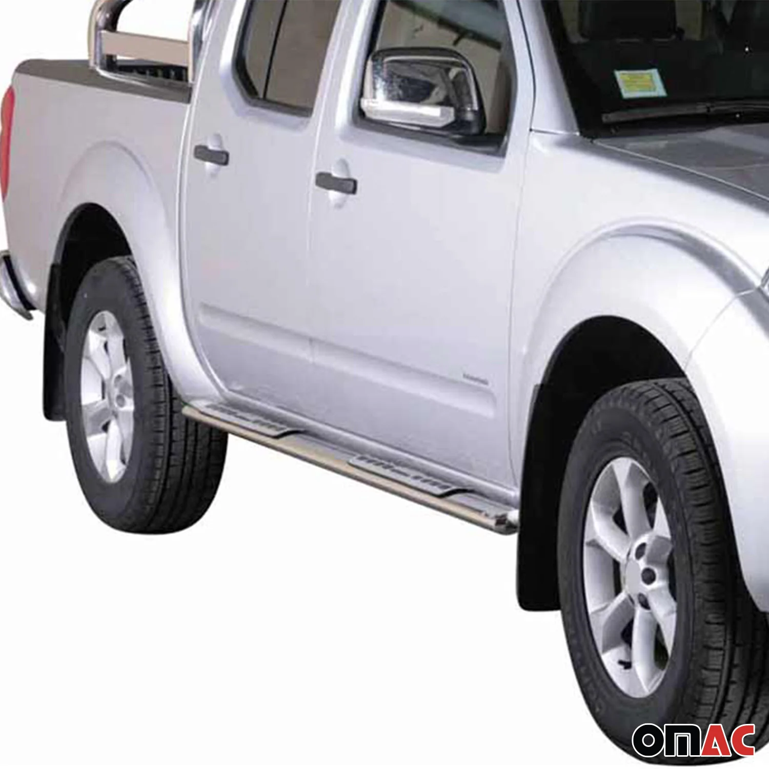 Edelstahl Seitenschweller Schwellerrohre für Nissan Navara D40 2005-2010 Silver - Image 2