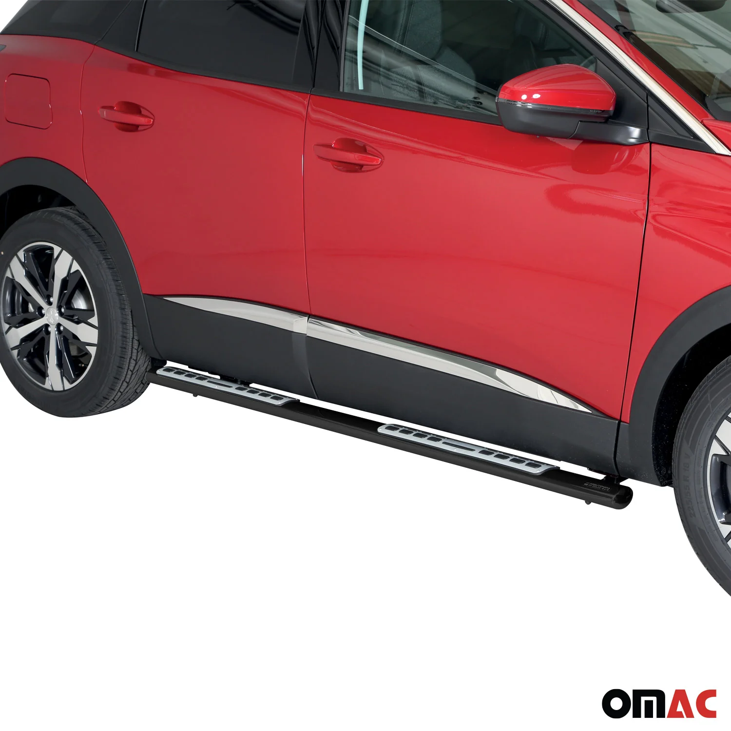 Edelstahl Seitenschweller Schwellerrohre für Peugeot 3008 2018-2021 Schwarz - Image 2