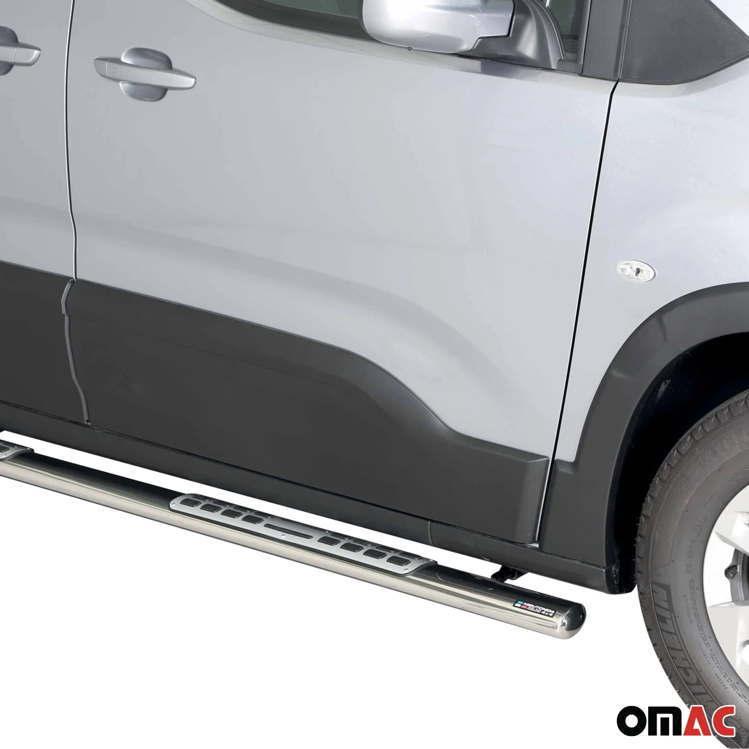 Edelstahl Seitenschweller Schwellerrohre für Peugeot Rifter 2018-2026 Mitte Grau - Image 3