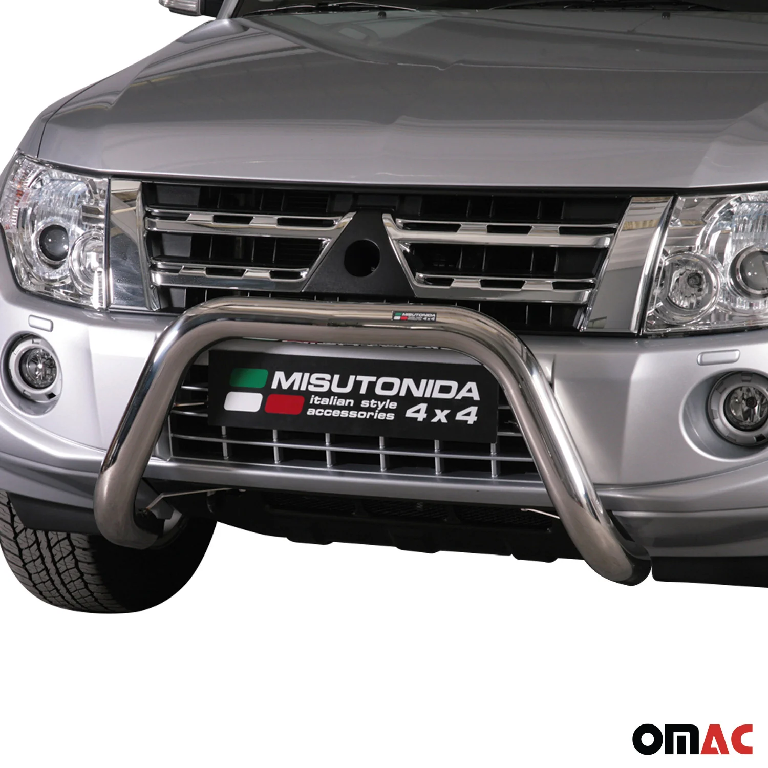 Frontbügel Frontschutzbügel für Mitsubishi Pajero 2012-2018 ø76mm Stahl Silber - Image 2