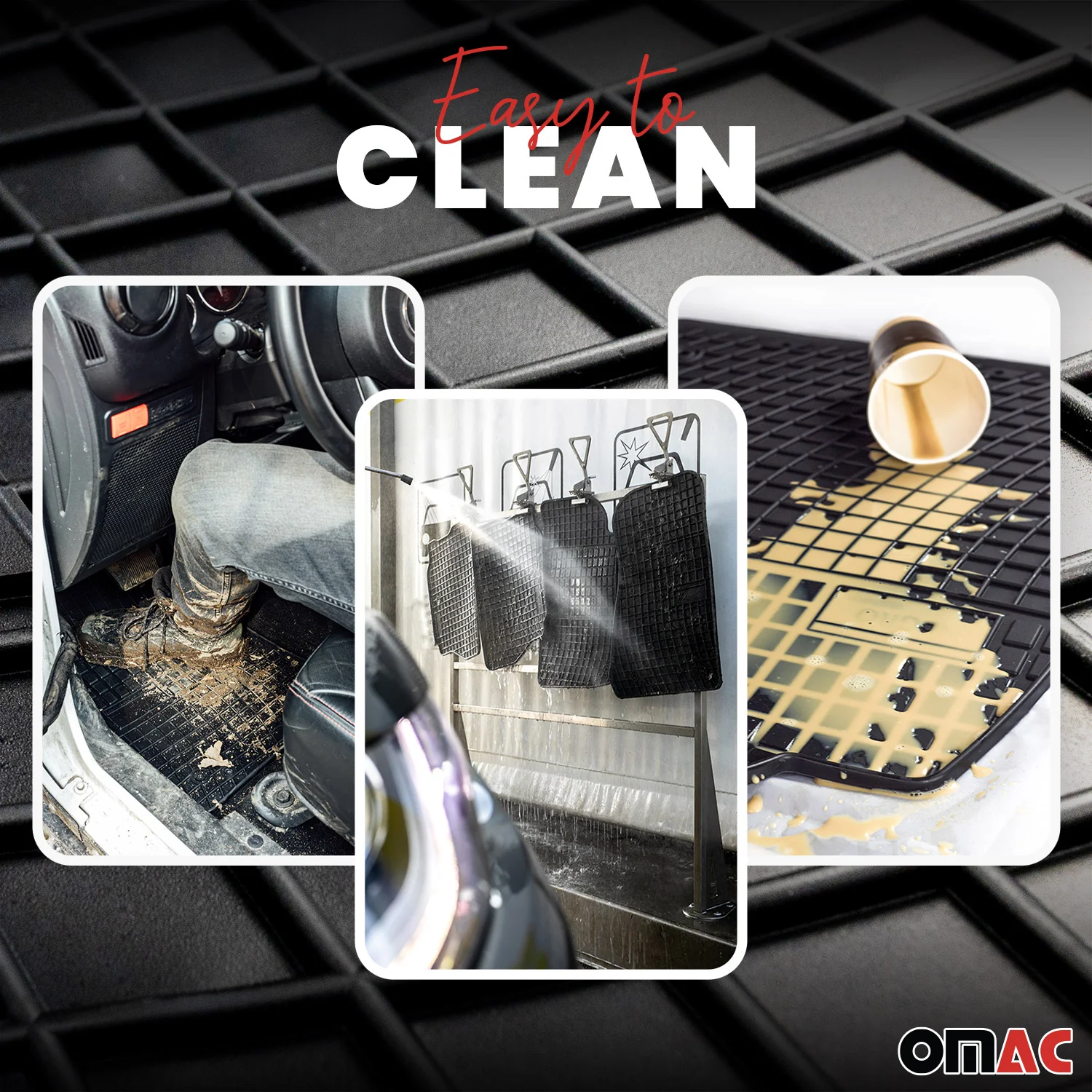 OMAC Gummi Fußmatten für Mercedes Actros MP4 2012-2020 Non Pneuatic Seat 2x - Image 3