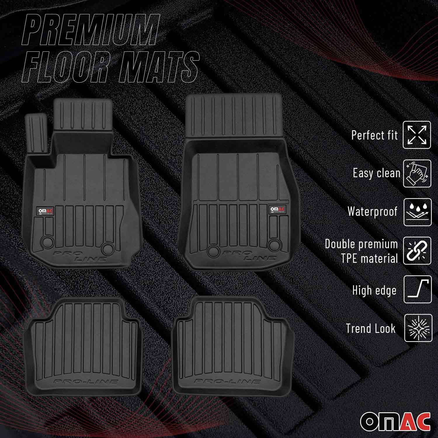 OMAC Gummi Fußmatten für BMW 4er F36 Grand Coupe 2014-2021 Premium Schwarz 4x - Image 2