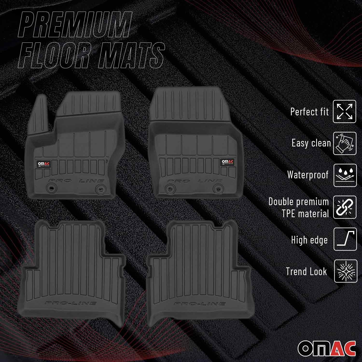 OMAC Gummi Fußmatten für Ford C-Max 2010-2019 Premium TPE Automatten Schwarz 4x - Image 2