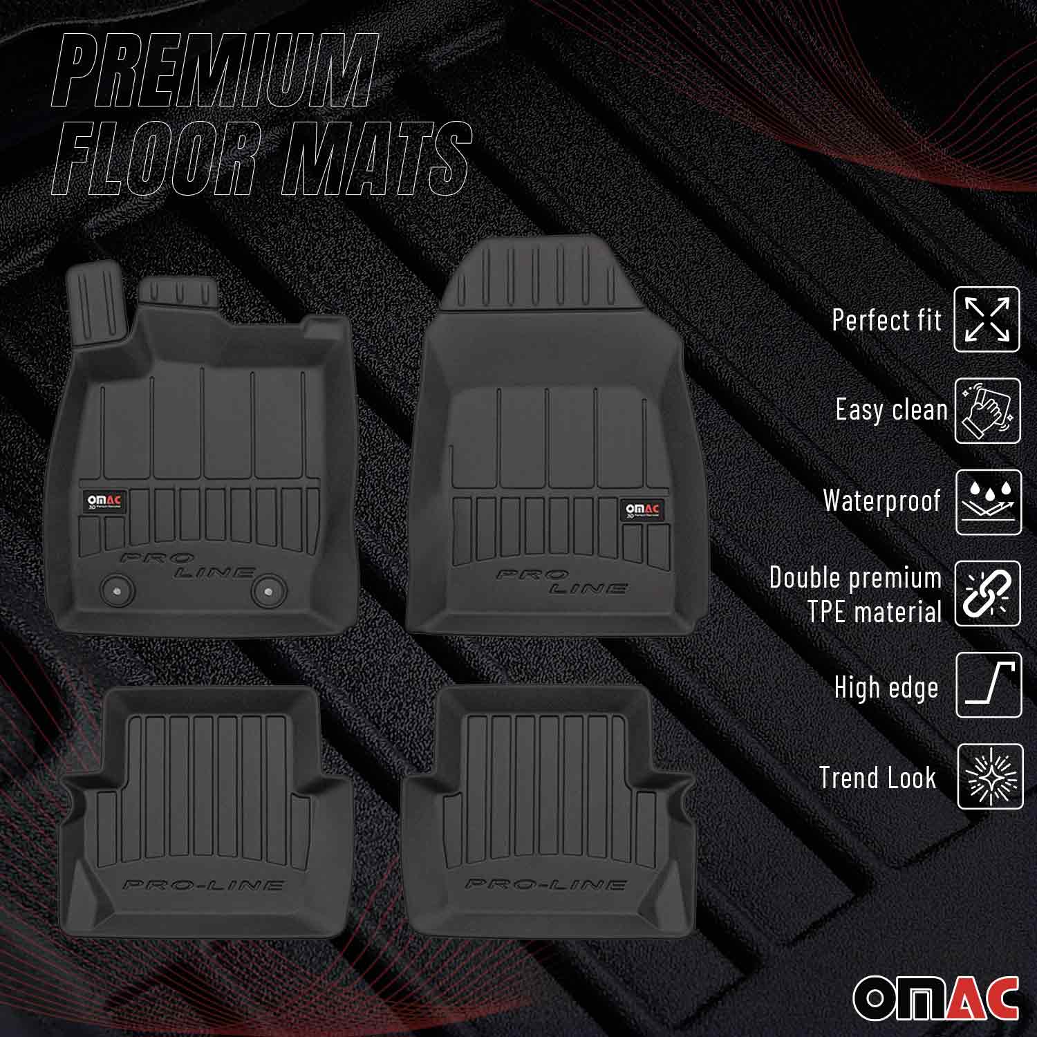 OMAC Gummi Fußmatten für Ford Fiesta 2008-2017 5tür Premium Gummi Schwarz 4tlg - Image 2