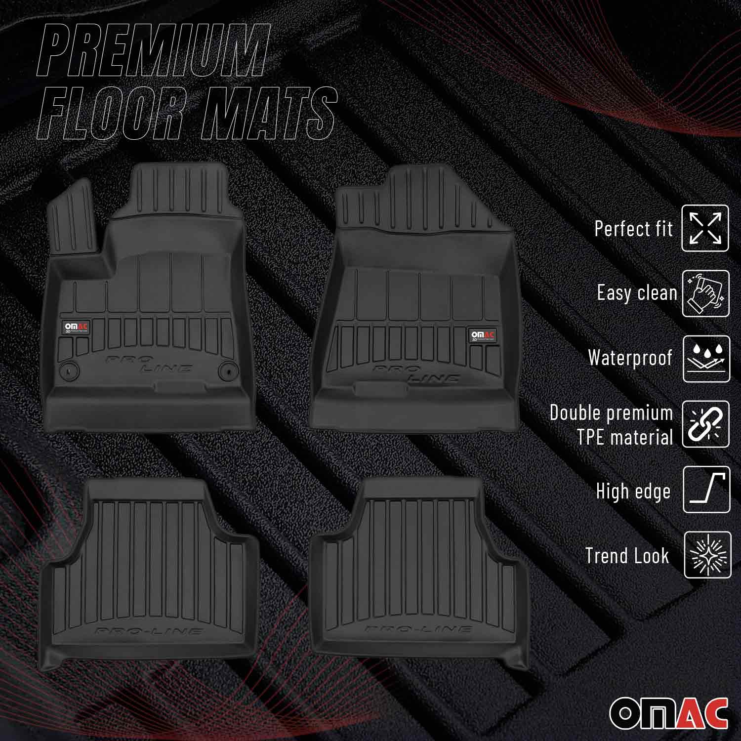 OMAC Gummi Fußmatten für Kia Soul EV 2020-2024 Premium TPE Automatten Schwarz 4x - Image 2