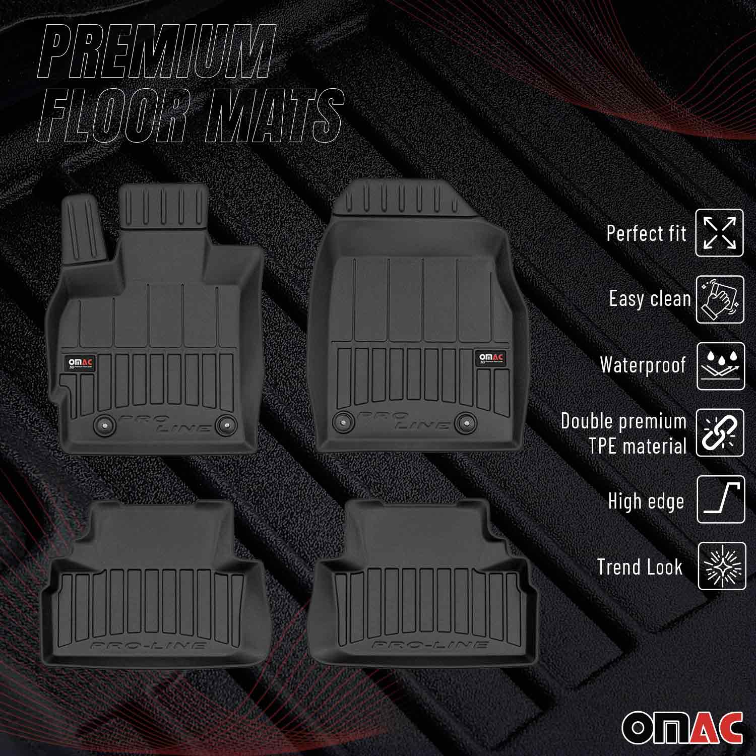 OMAC Gummi Fußmatten für Mazda CX-7 2006-2012 AWD FWD Premium Gummi Schwarz 4tlg - Image 2