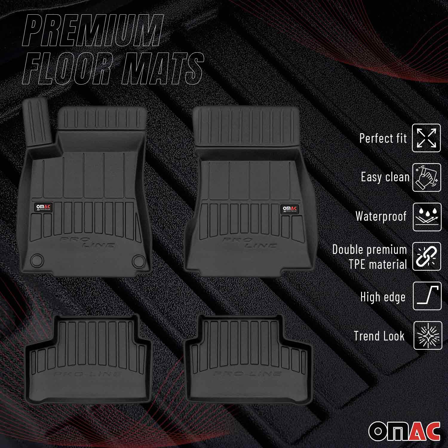 OMAC Gummi Fußmatten für Mercedes B Klasse W247 2019-2026 Premium TPE Schwarz 4x - Image 2