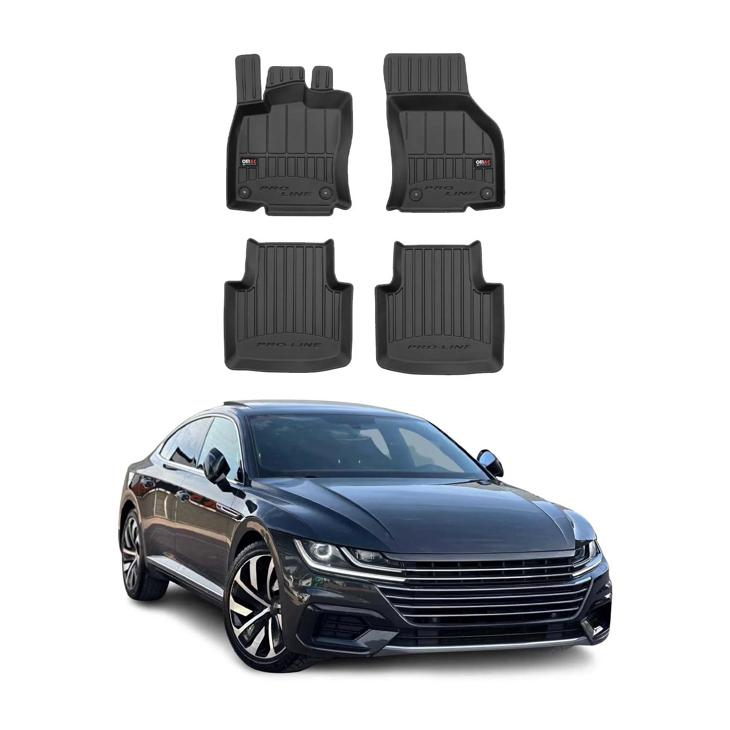 OMAC Gummi Fußmatten für VW Arteon 2017-2024 Premium TPE 3D Automatten 4tlg