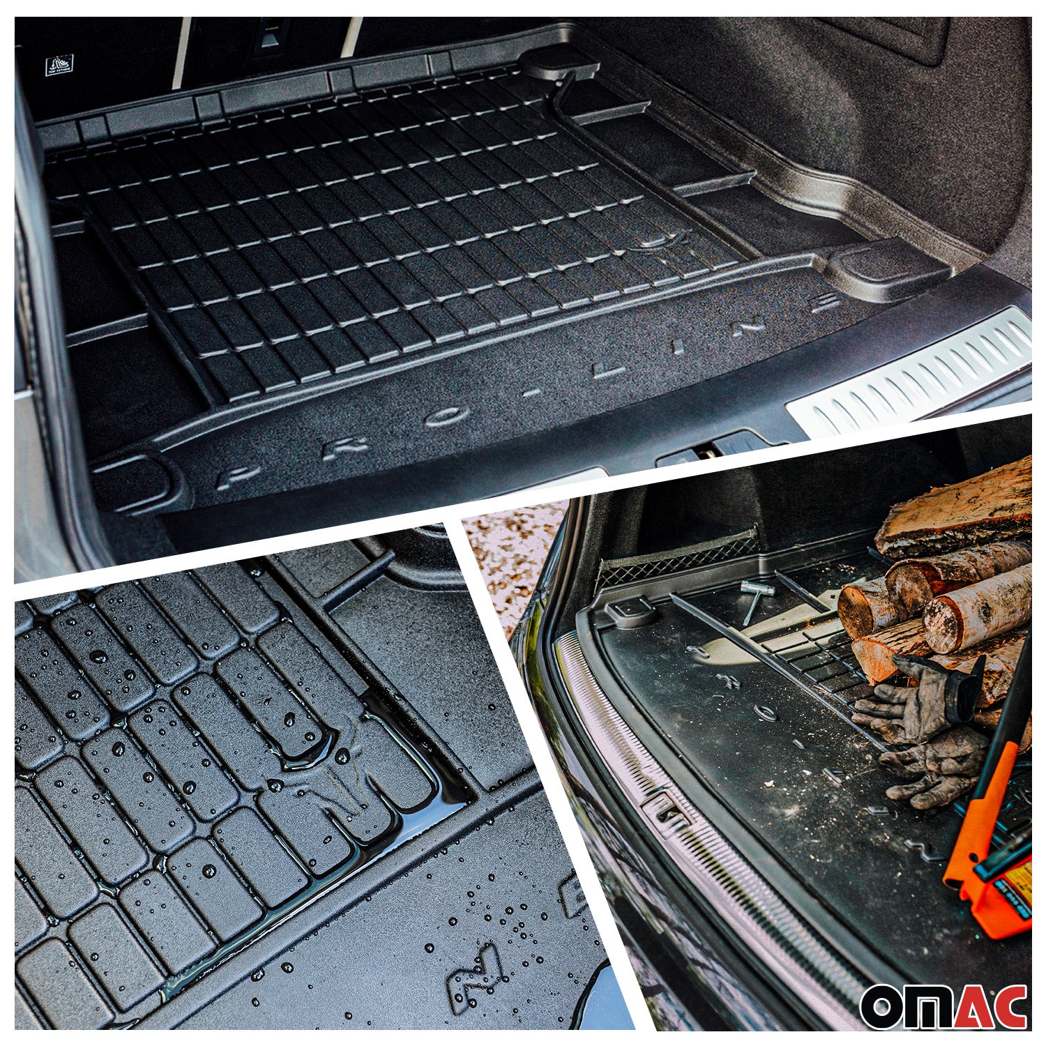 OMAC Fußmatten & Kofferraumwanne Set für Mini Clubman 2015-2024 Gummi Schwarz 5x - Image 3