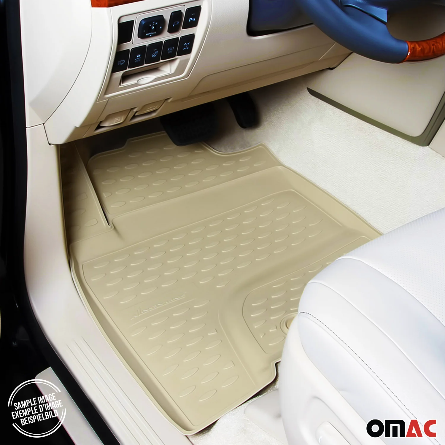 Fußmatten 3D Gummimatten für Audi Q2 2017-2026 Gummi TPE Beige 4tlg - Image 5