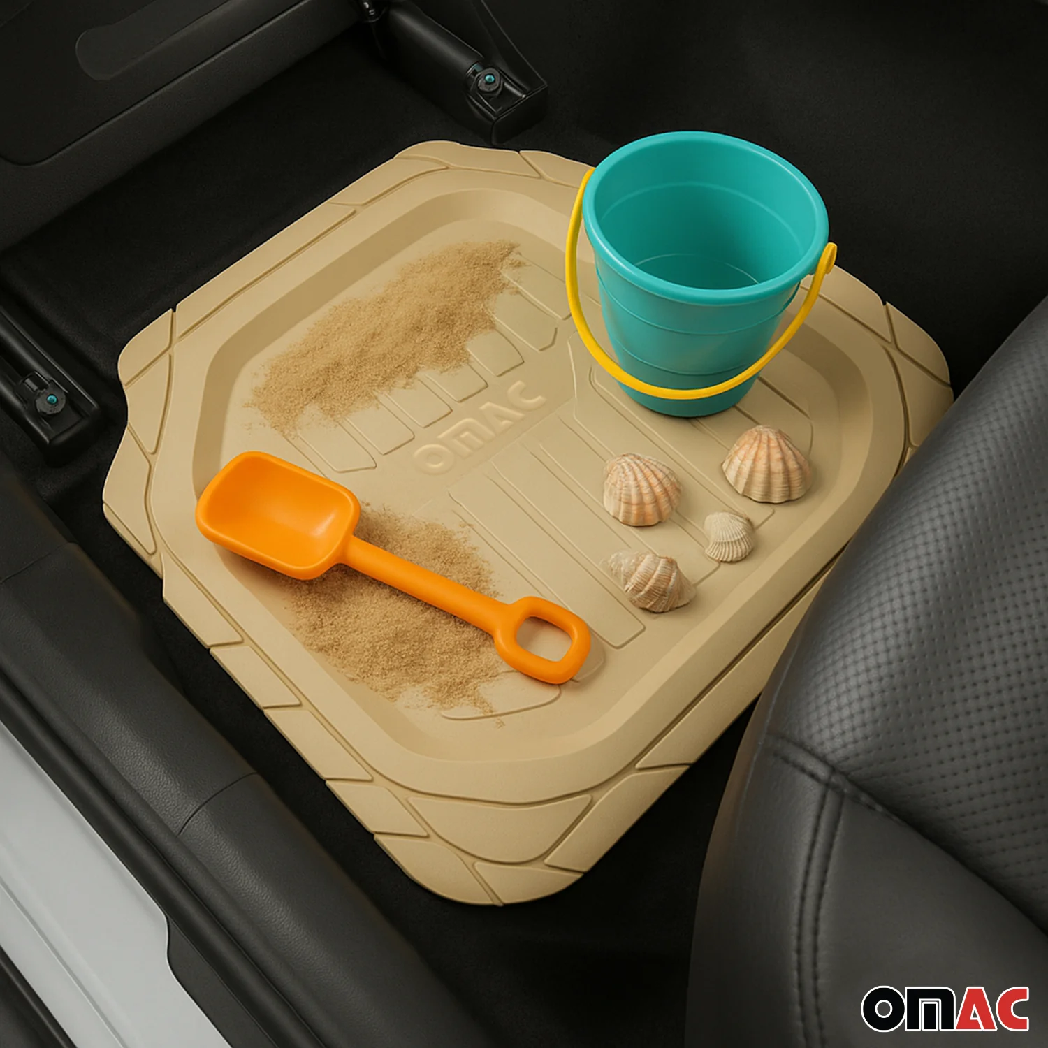 Fußmatten Automatten für Audi Q2 3D Passform Hoher Rand Gummimatten Beige - Image 11