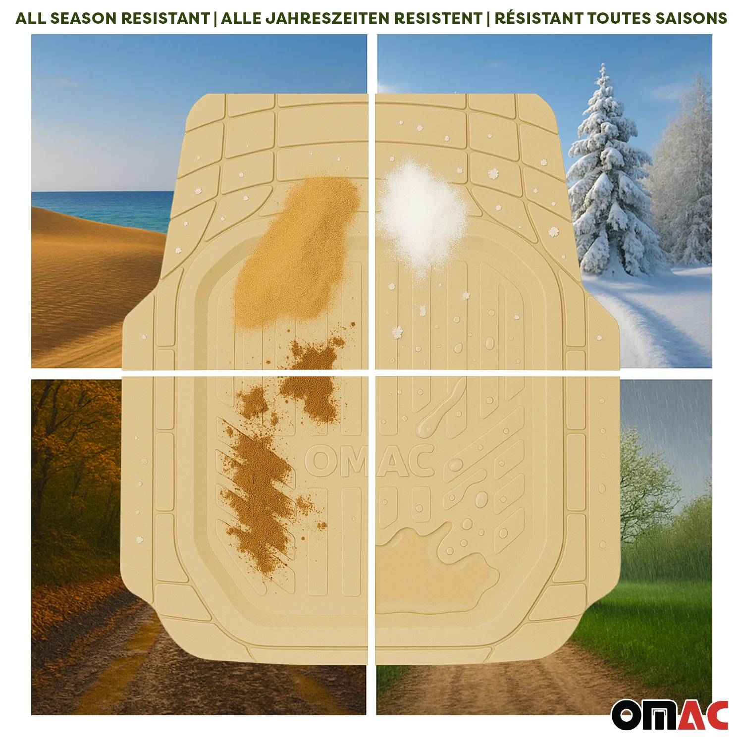 Fußmatten Automatten für Renault Captur 3D Passform Hoher Rand Gummimatten Beige - Image 4