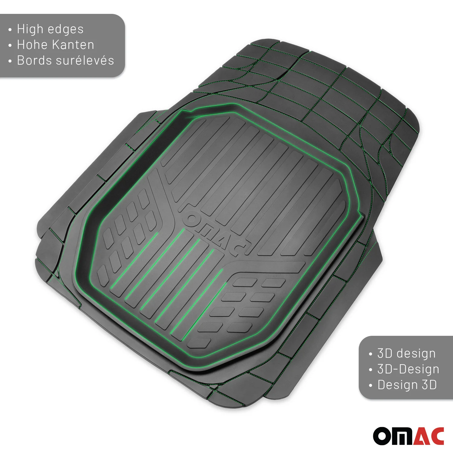 Fußmatten Gummimatten 3D Matte für Kia Stinger Gummi Schwarz 4Tlg - Image 3