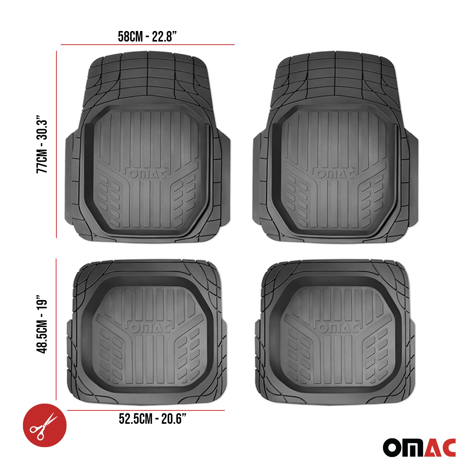 Fußmatten Gummimatten 3D Passform für Seat Ateca Gummi Schwarz 4tlg - Image 6